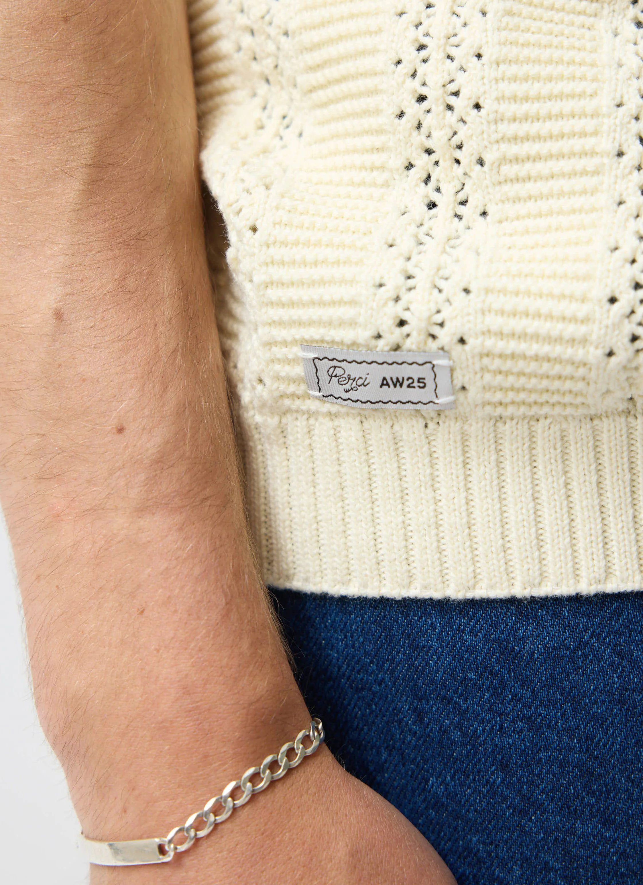 Addendum Knitted Polo Shirt | Cotton | Ecru Cream - Image 3