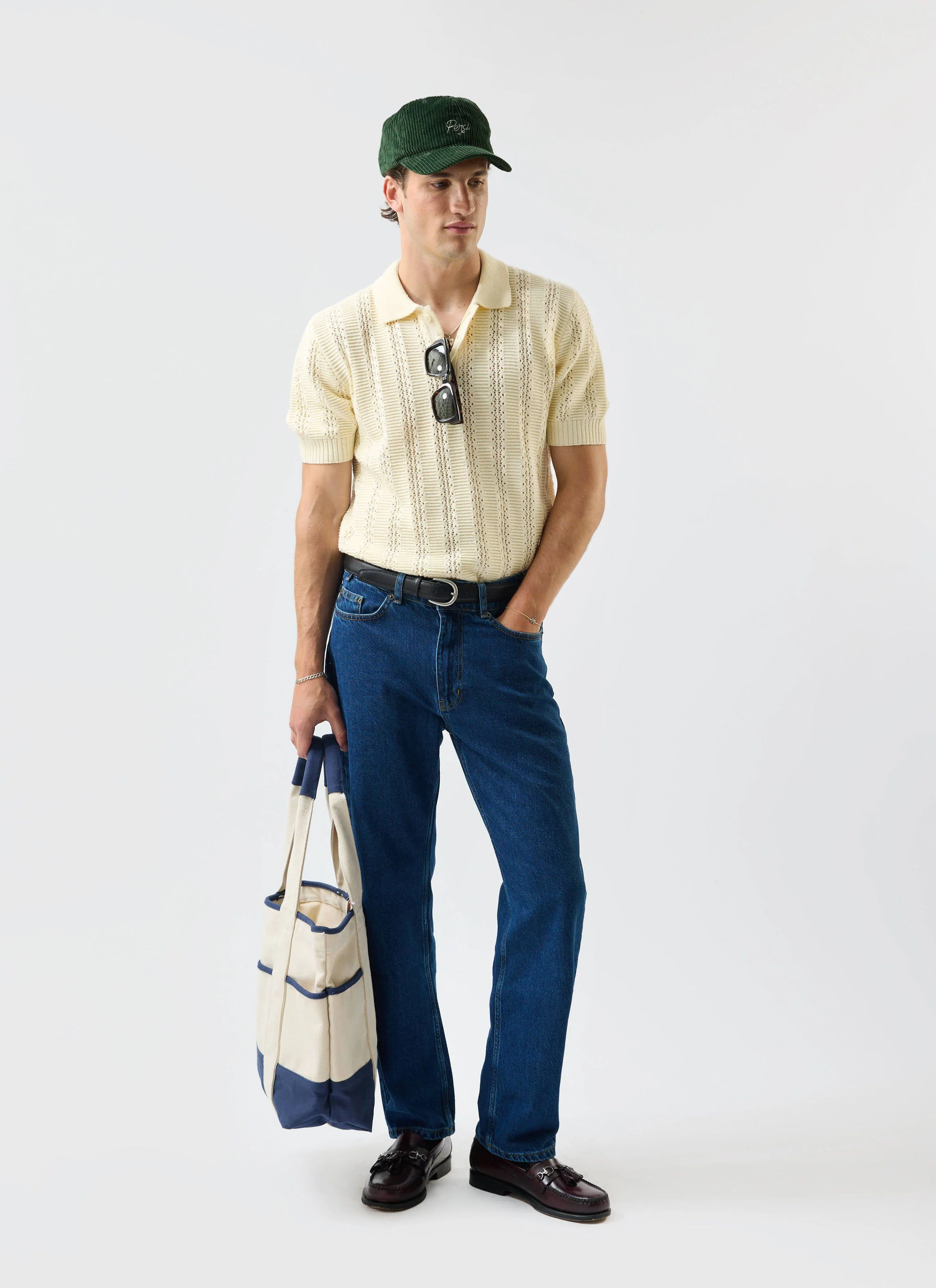 Addendum Knitted Polo Shirt | Cotton | Ecru Cream - Image 4