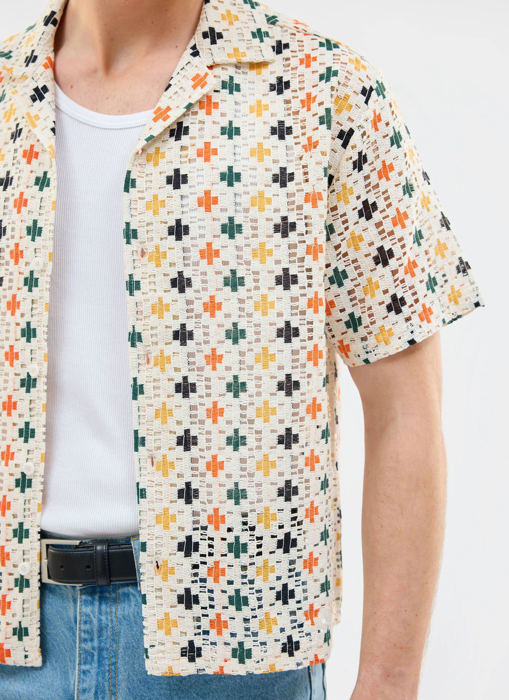 Bailing Crochet Cuban Shirt | Multi - Image 8