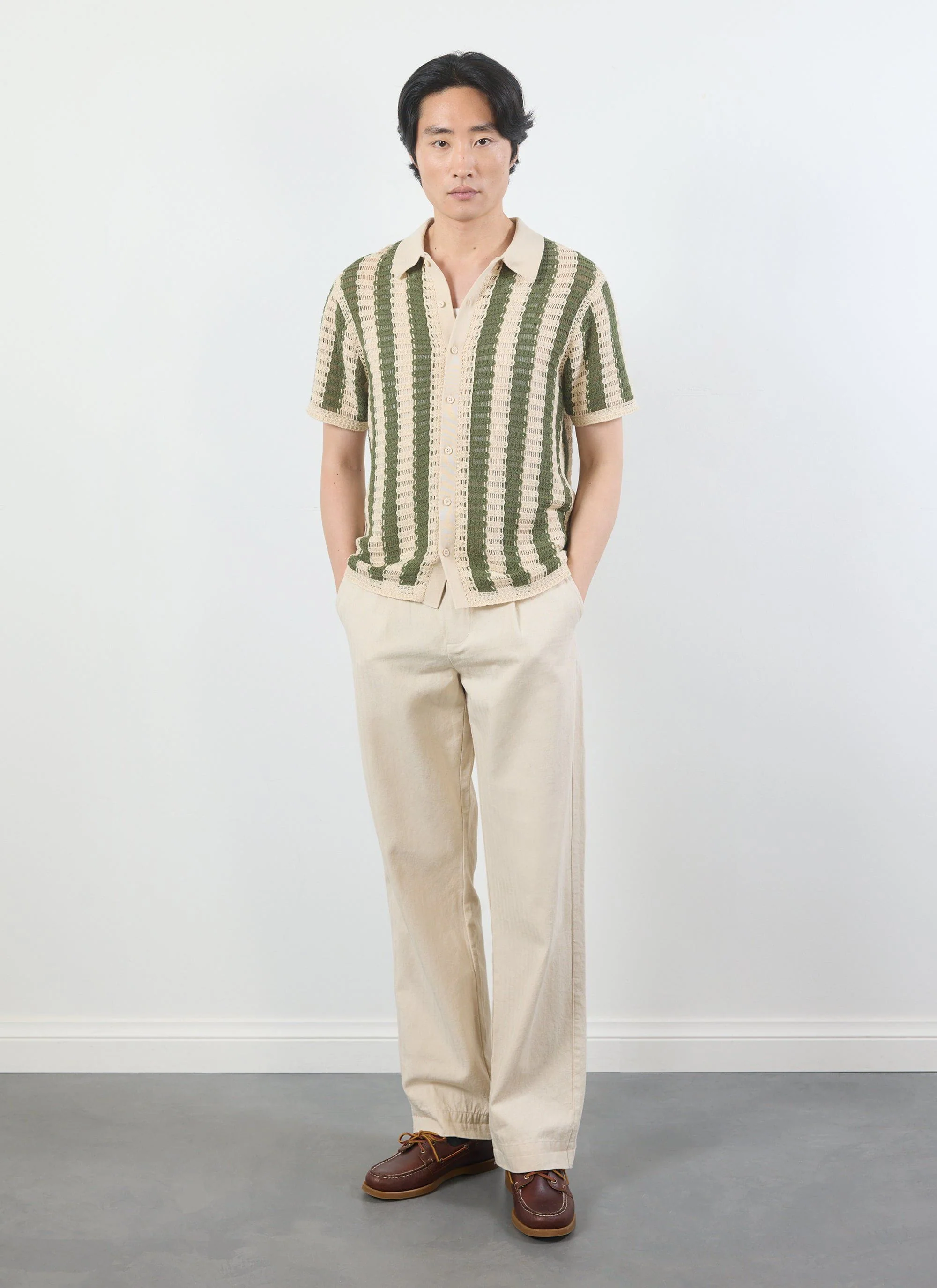 Barletta Knitted Shirt | Cotton | Olive - Image 2