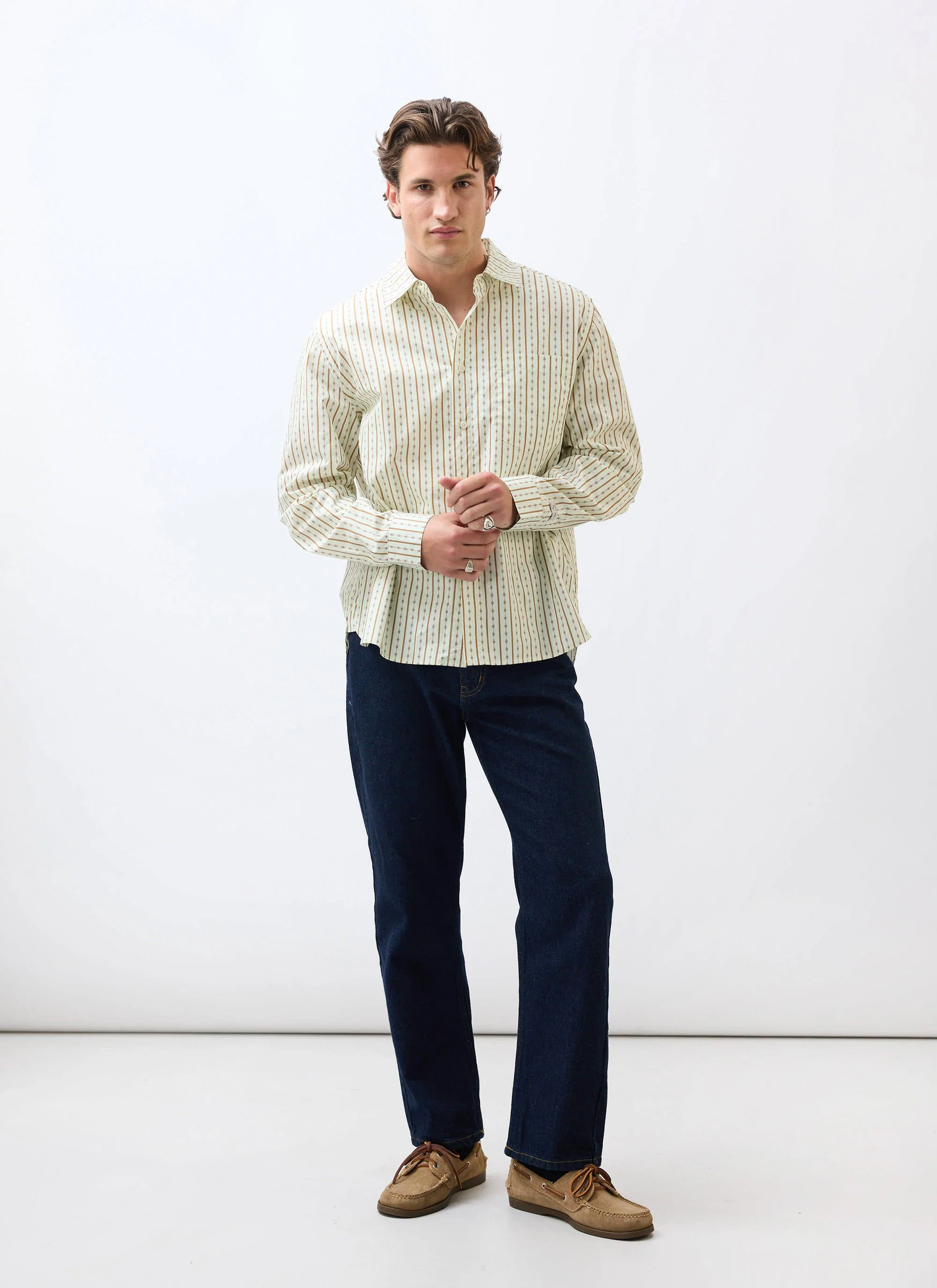 Binding Oversized Pearce Shirt | Cotton | Cream - Image 6