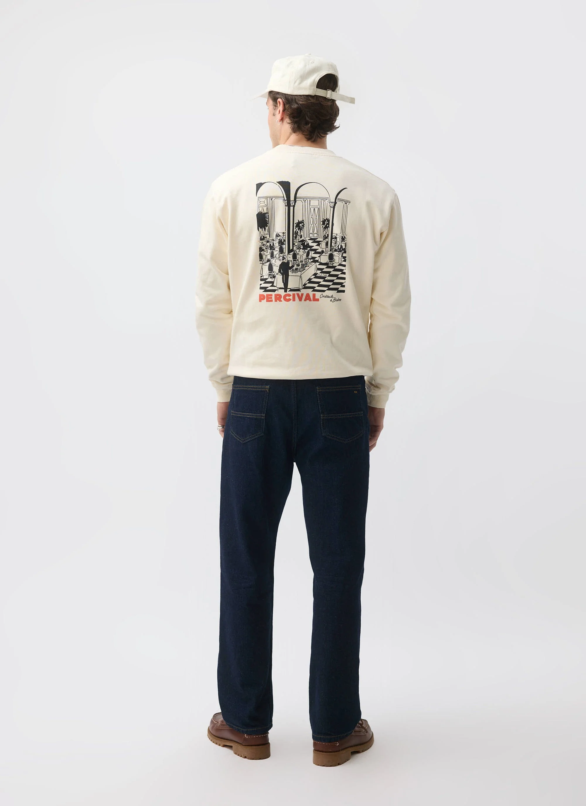 Bistro Printed Sweatshirt | Cotton | Cream - Image 7