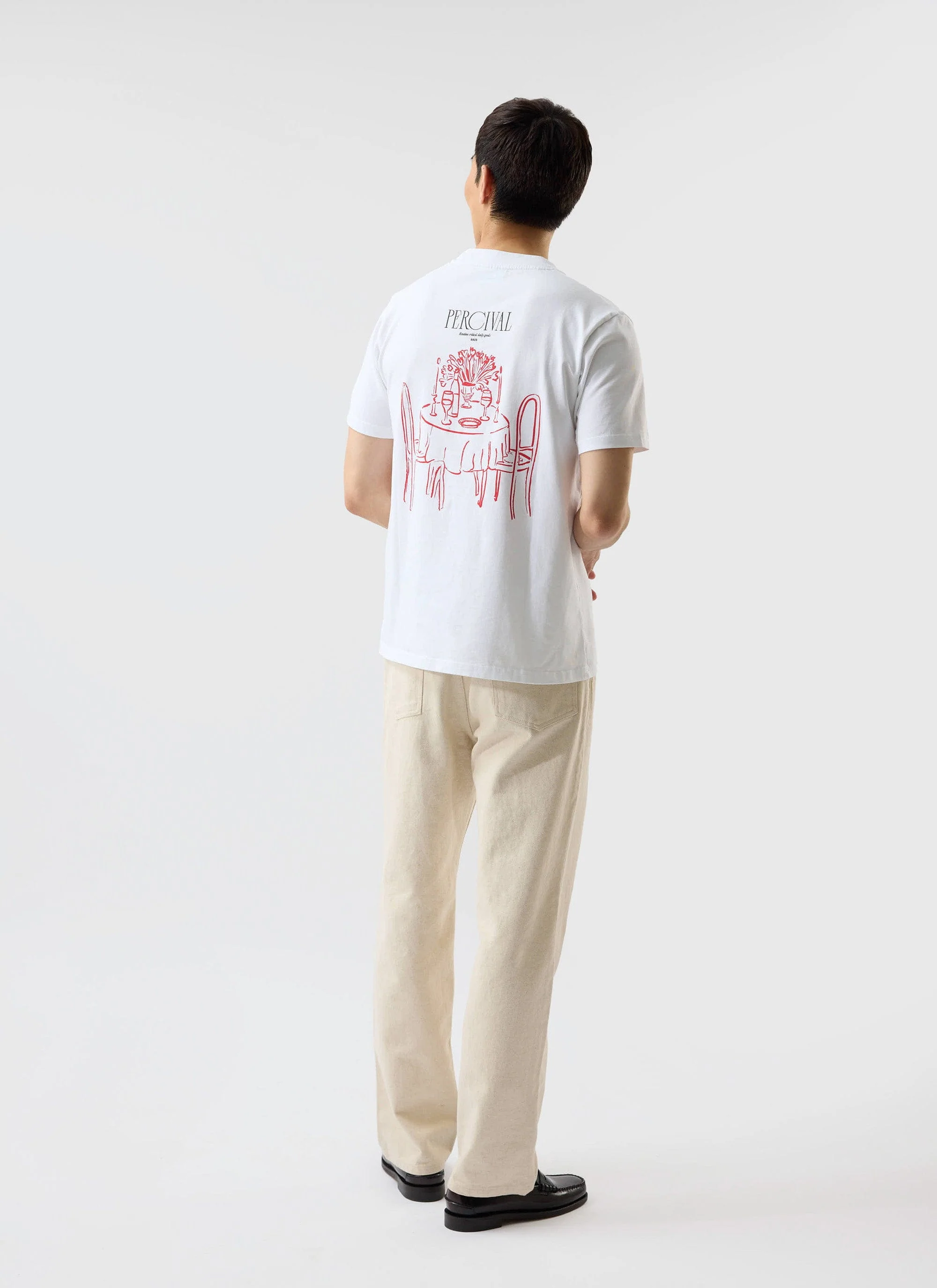 Bistro T Shirt | Embroidered Organic Cotton | White - Image 6