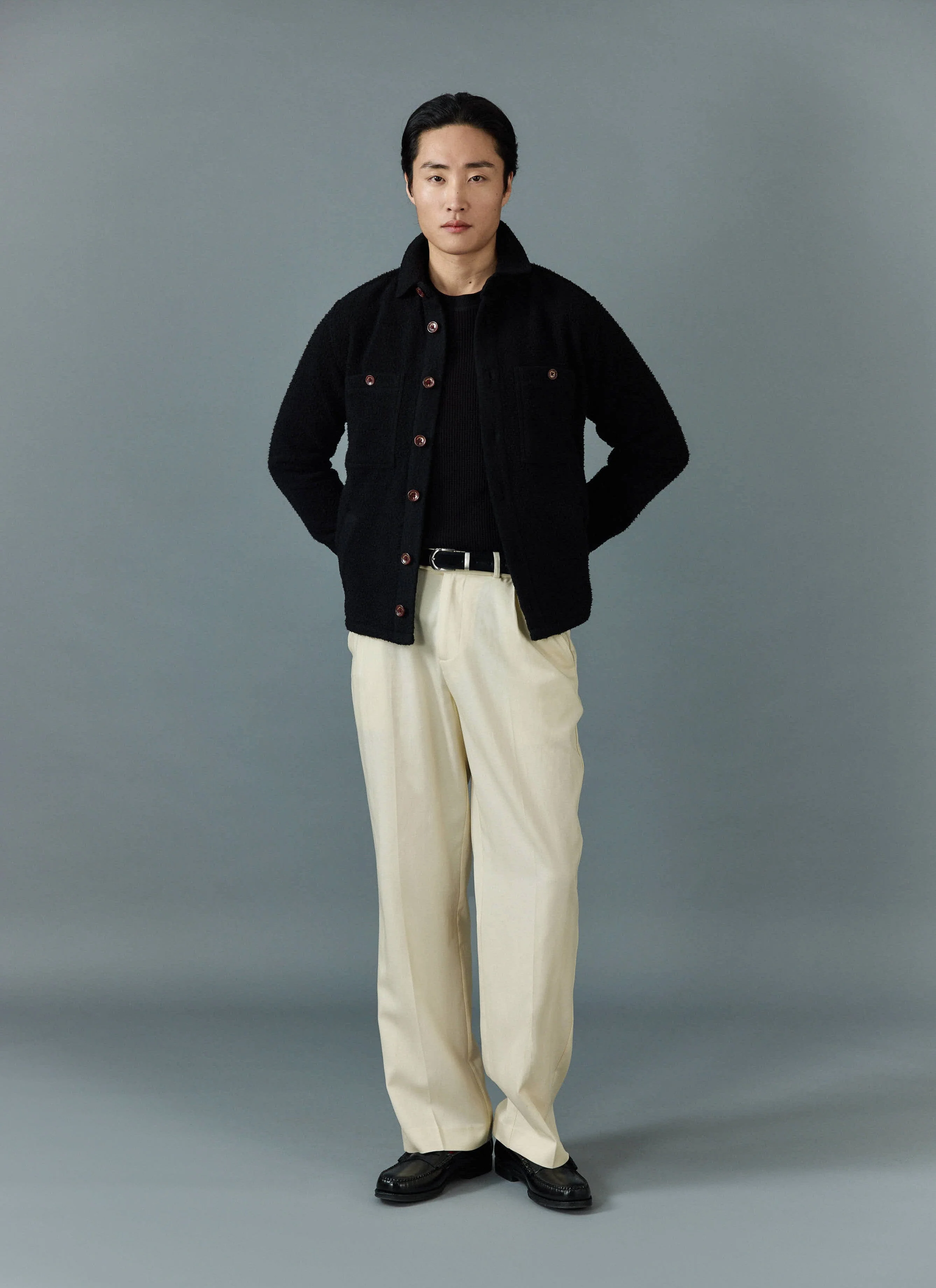 Blanket Overshirt | Casentino Wool | Black - Image 8