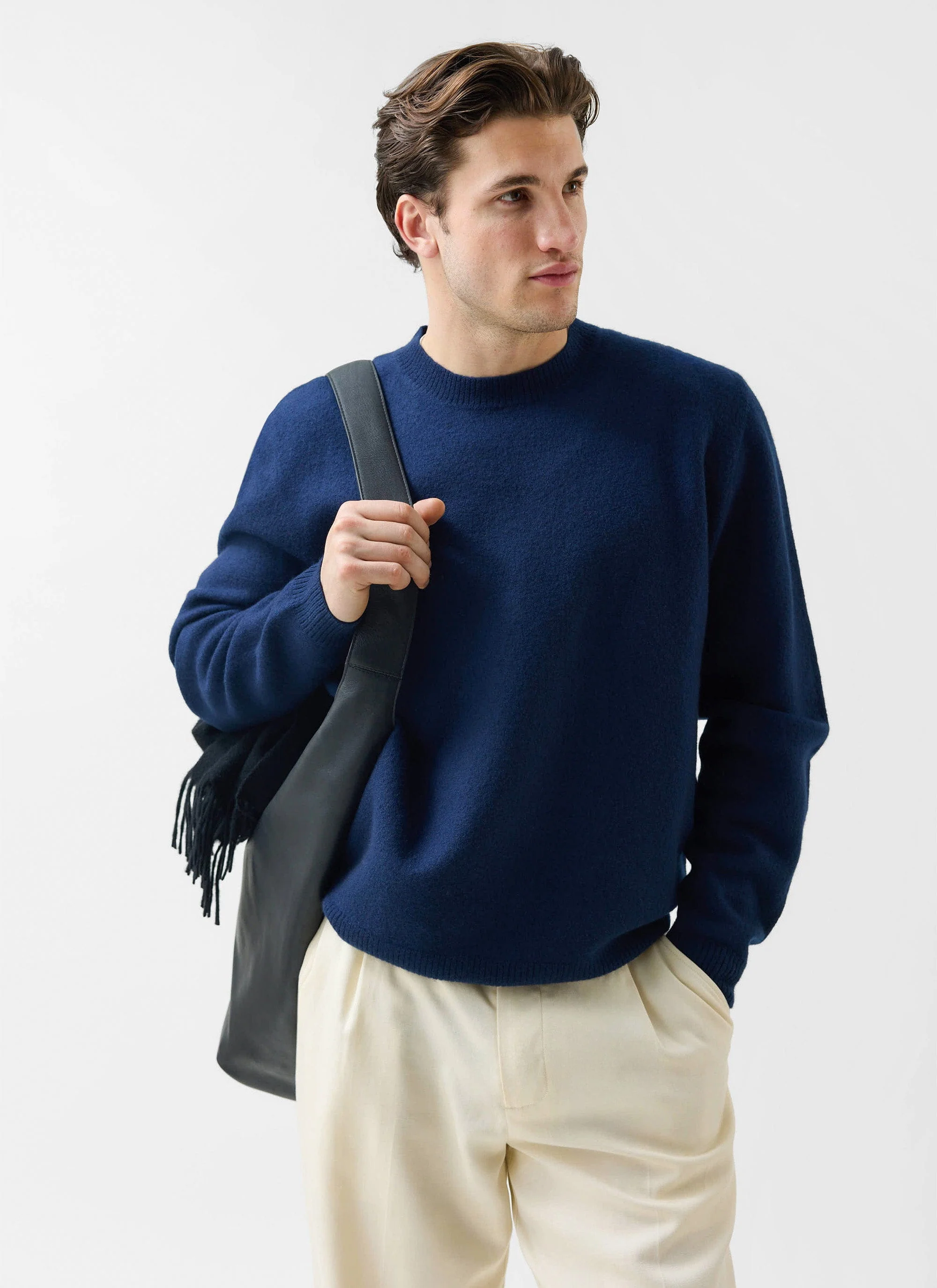 Felted Regular Jumper | Merino Wool | Navy - Image 6
