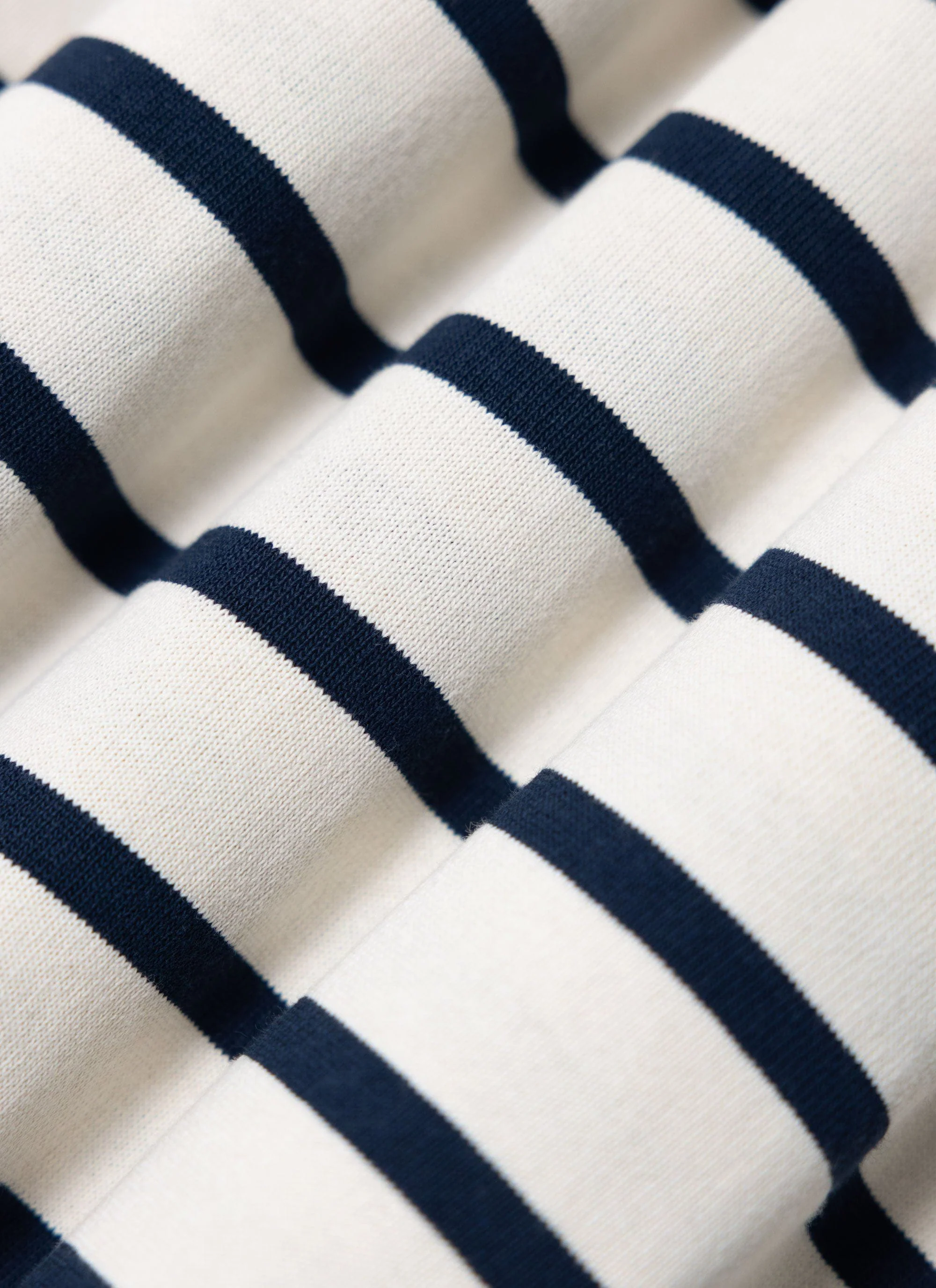 Breton Stripe T Shirt | Organic Cotton | Cream with Navy - Image 8