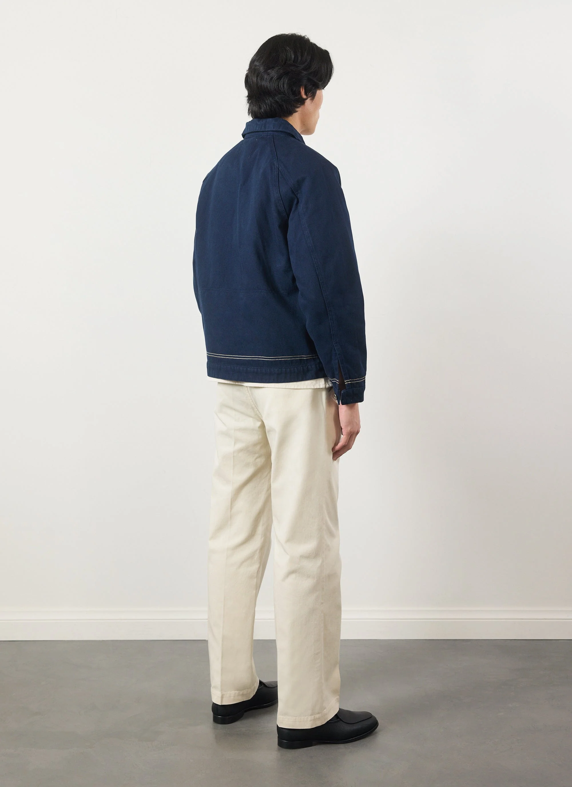 Calabria Harrington Jacket | Cotton | Navy - Image 10