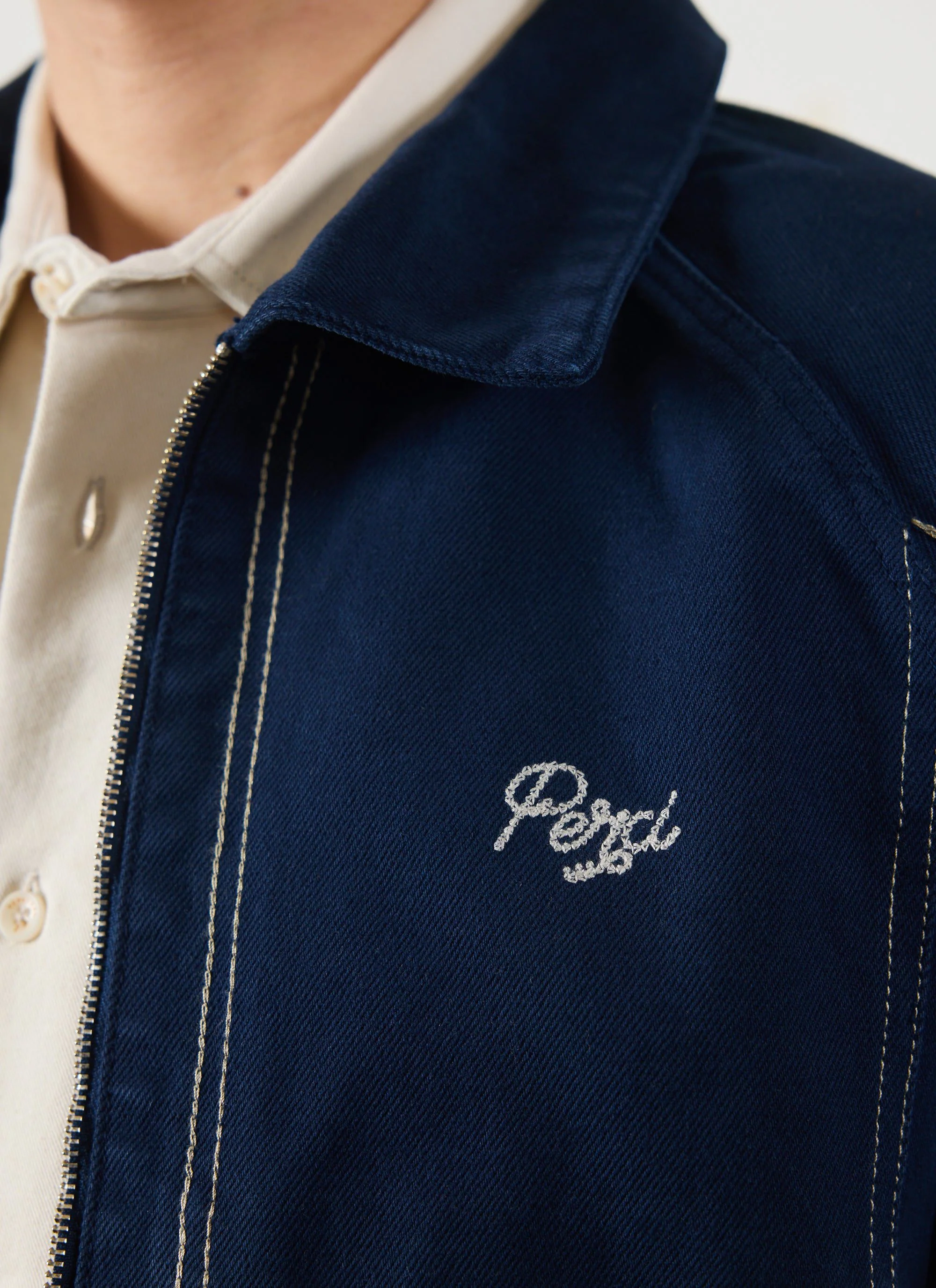 Calabria Harrington Jacket | Cotton | Navy - Image 4