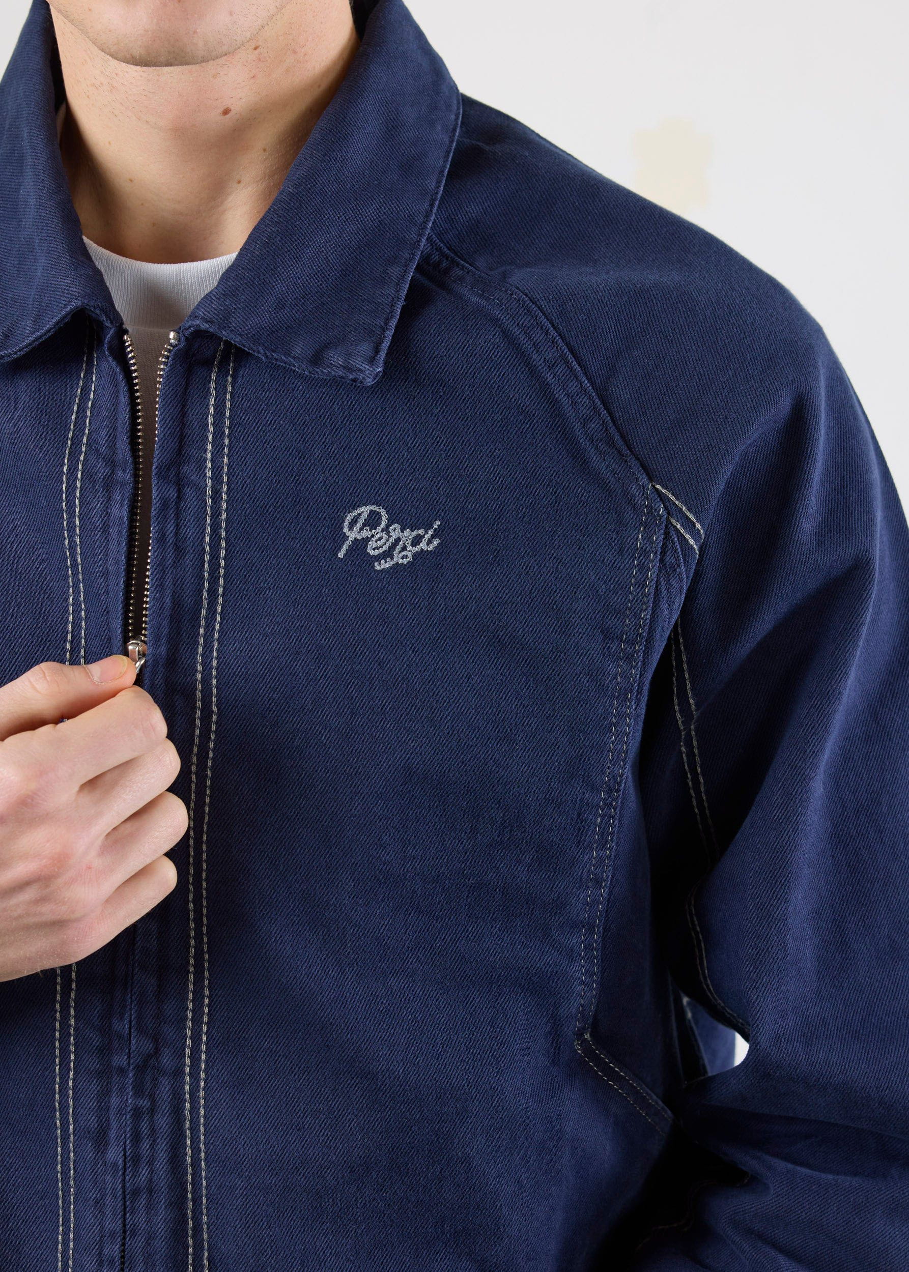 Calabria Harrington Jacket | Cotton | Navy - Image 9