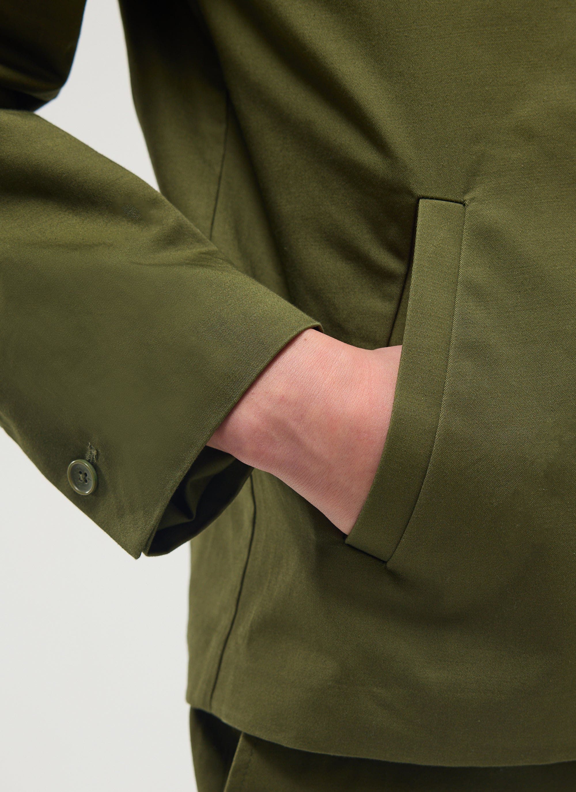 Casual Workwear Jacket | Cotton | Khaki - Image 6