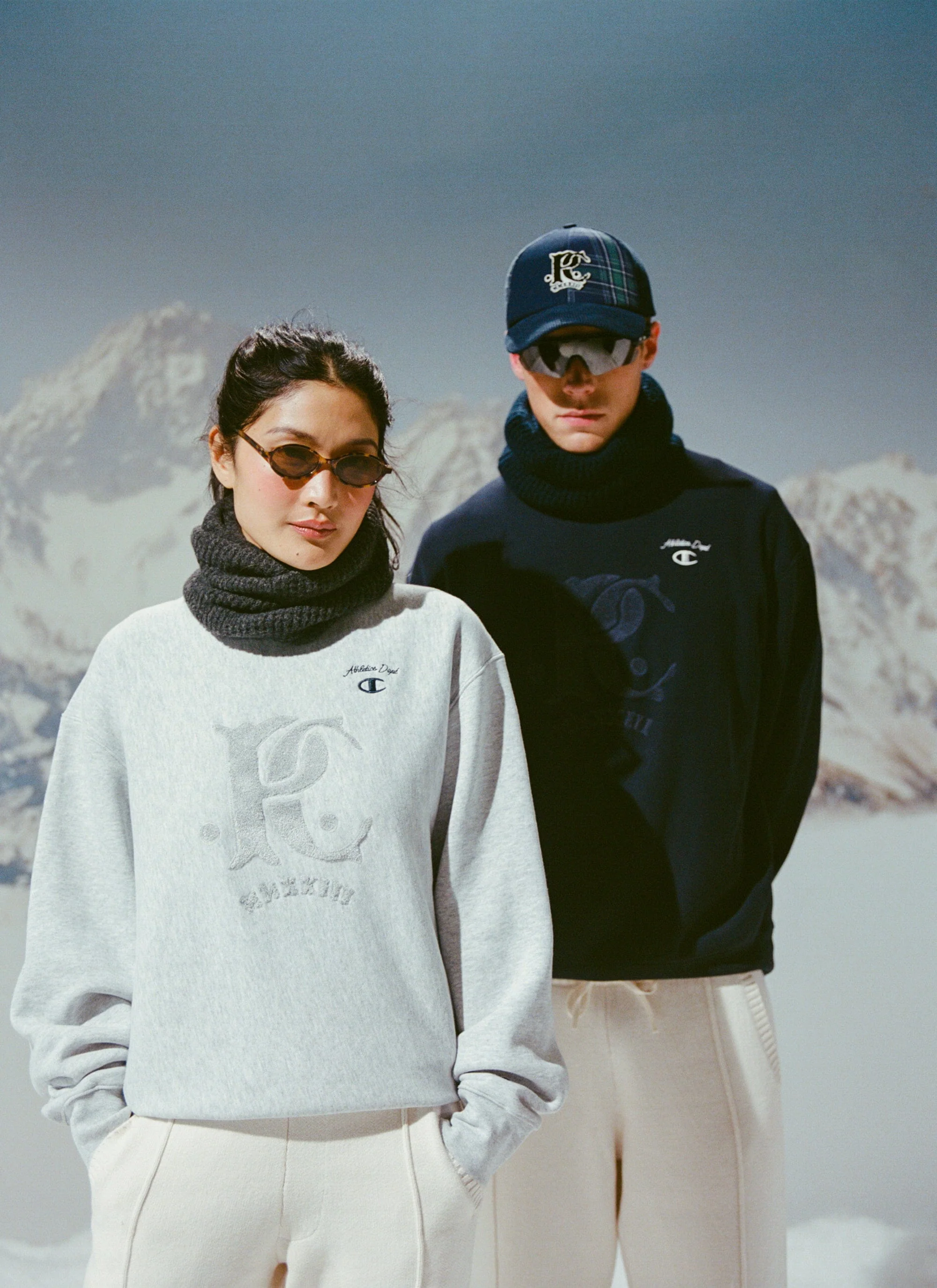 Chenille Patch Jersey Sweatshirt | Champion x Percival | Grey - Image 2