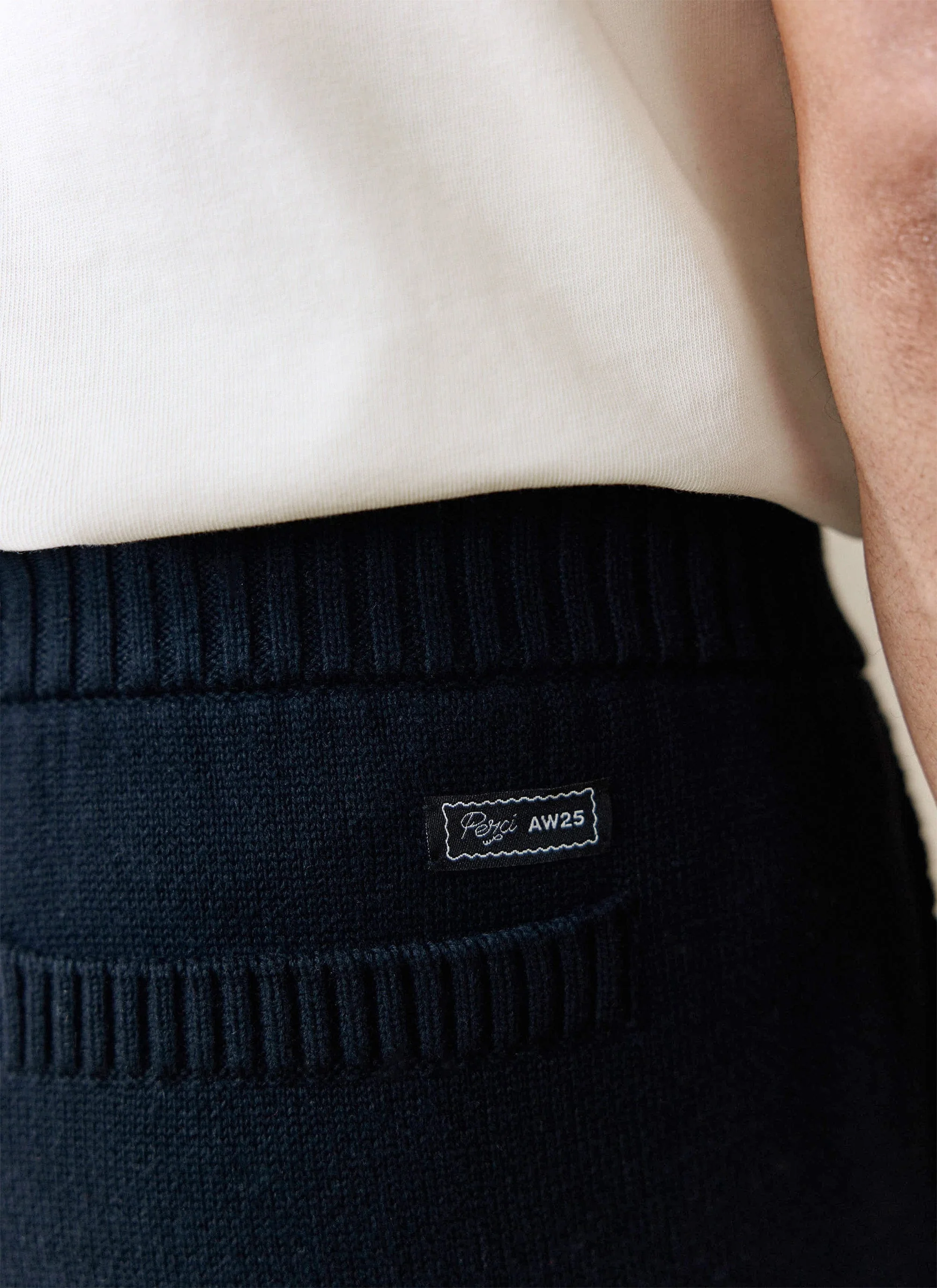Chronicle Knitted Straight Leg Trackpant | Cotton | Black - Image 4