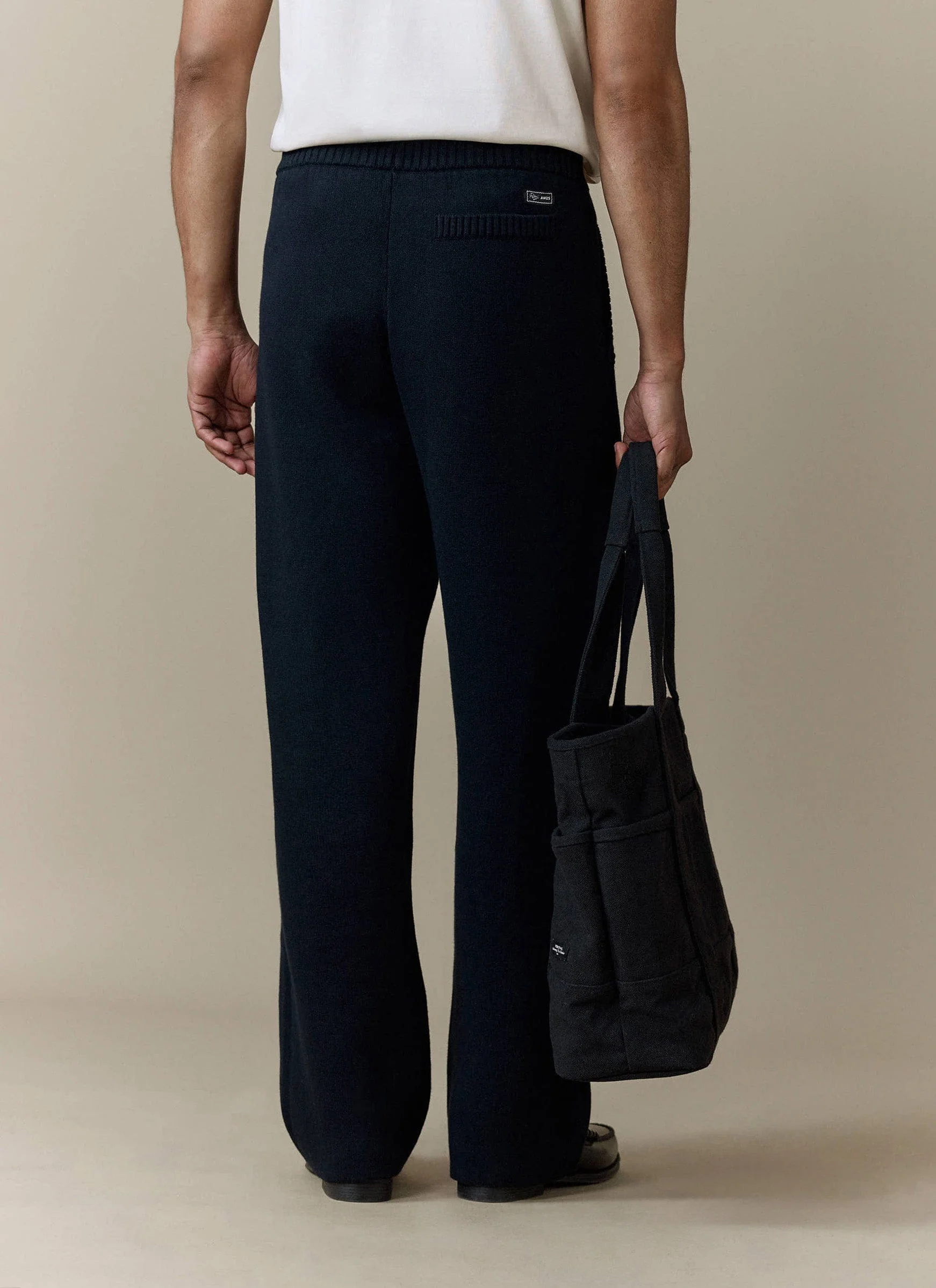 Chronicle Knitted Straight Leg Trackpant | Cotton | Black - Image 5