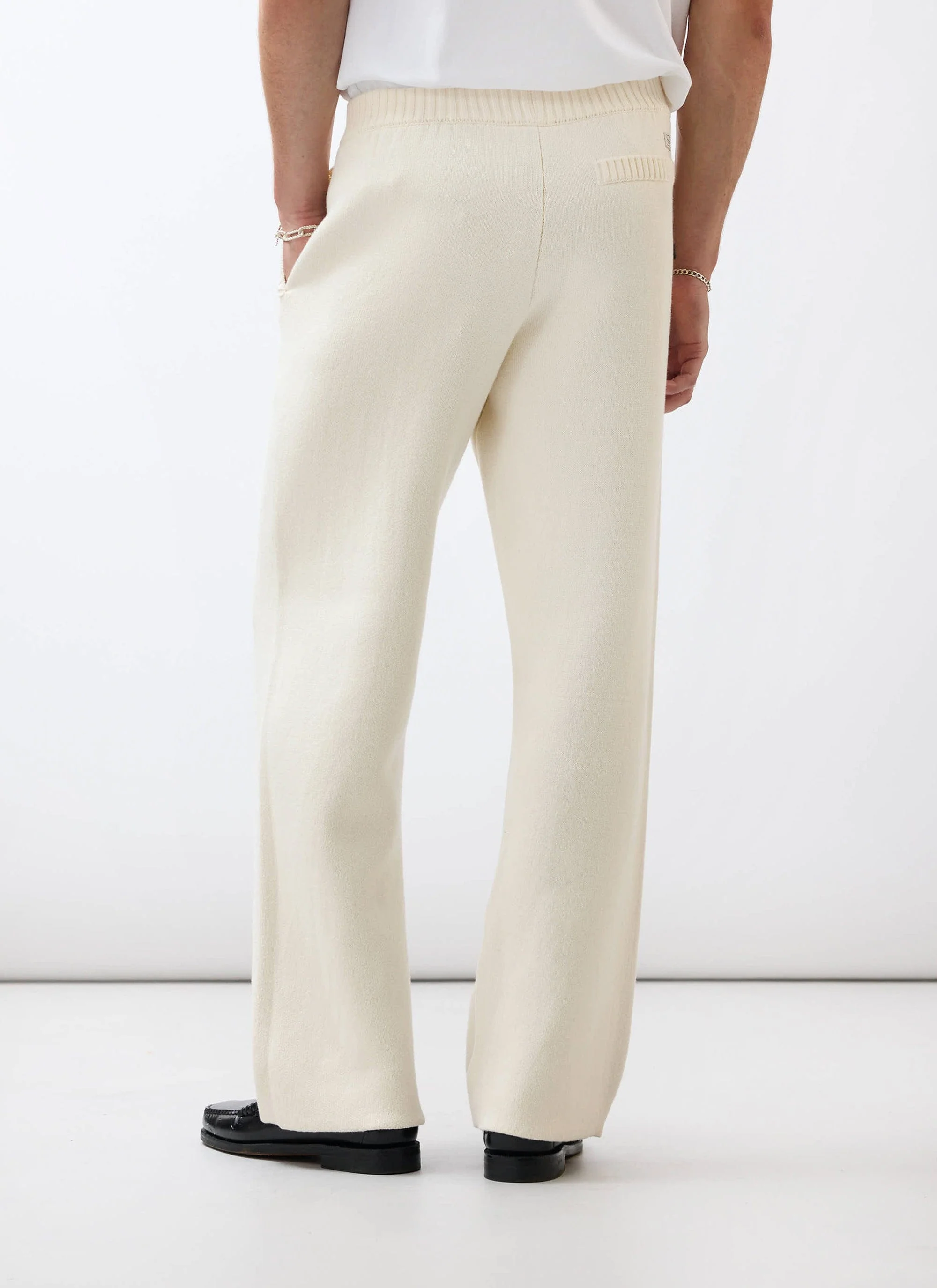 Chronicle Knitted Straight Leg Trackpant | Cotton | Cream - Image 5