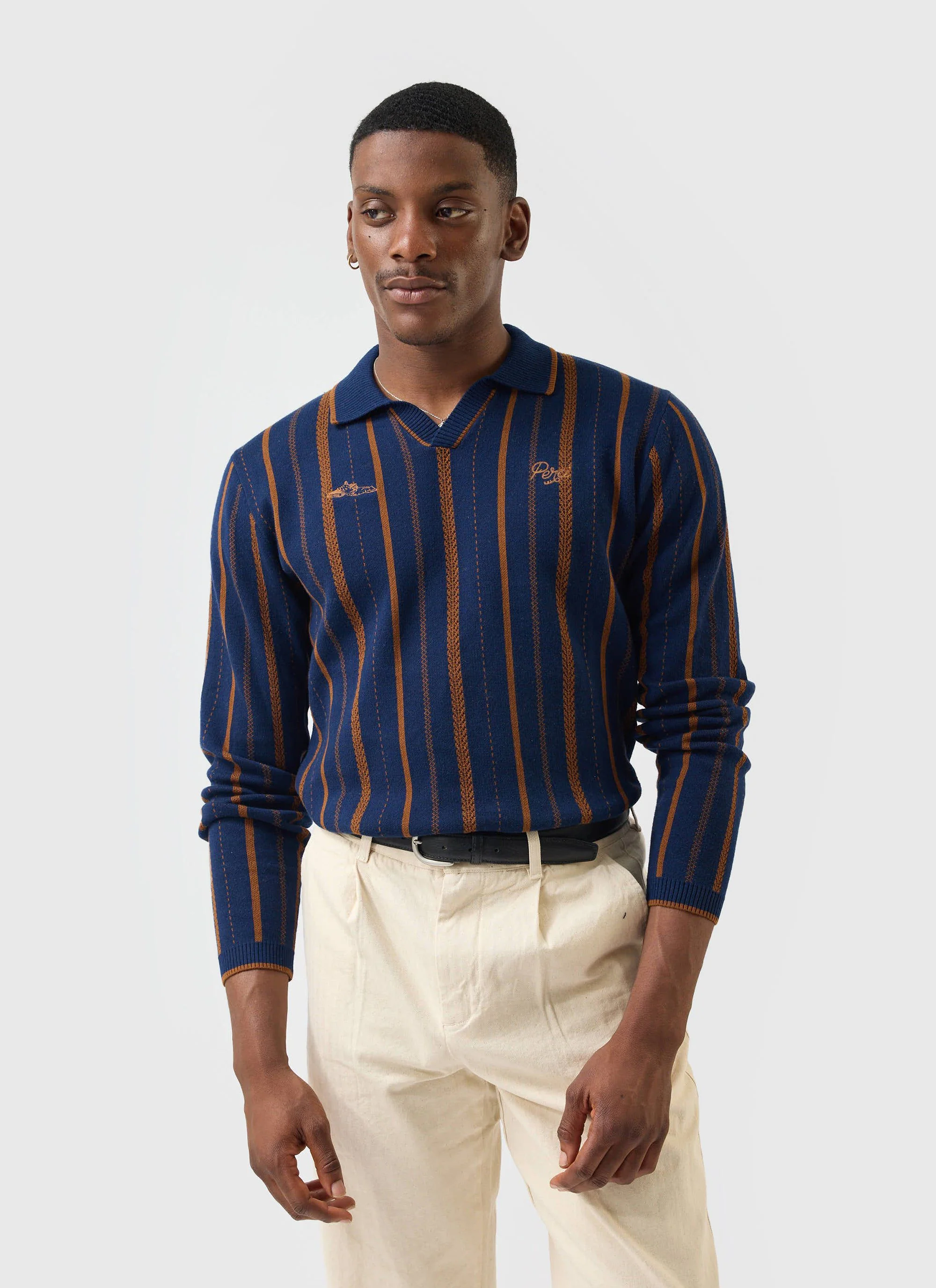 Citation Knitted Football Shirt | Cotton | Navy - Image 10