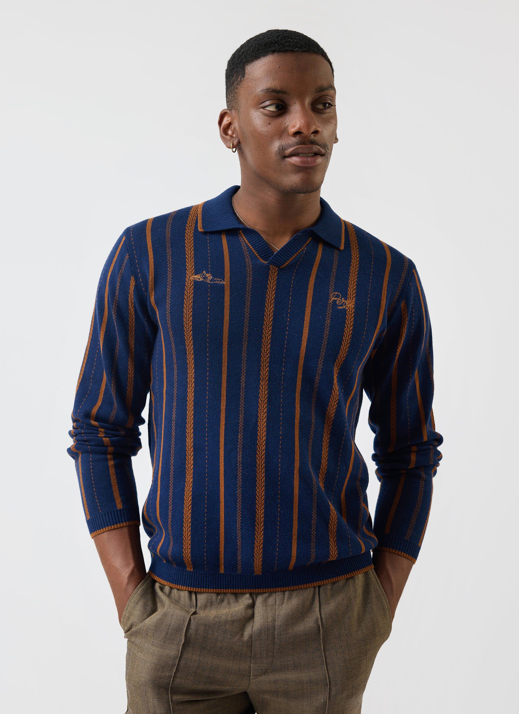 Citation Knitted Football Shirt | Cotton | Navy - Image 6