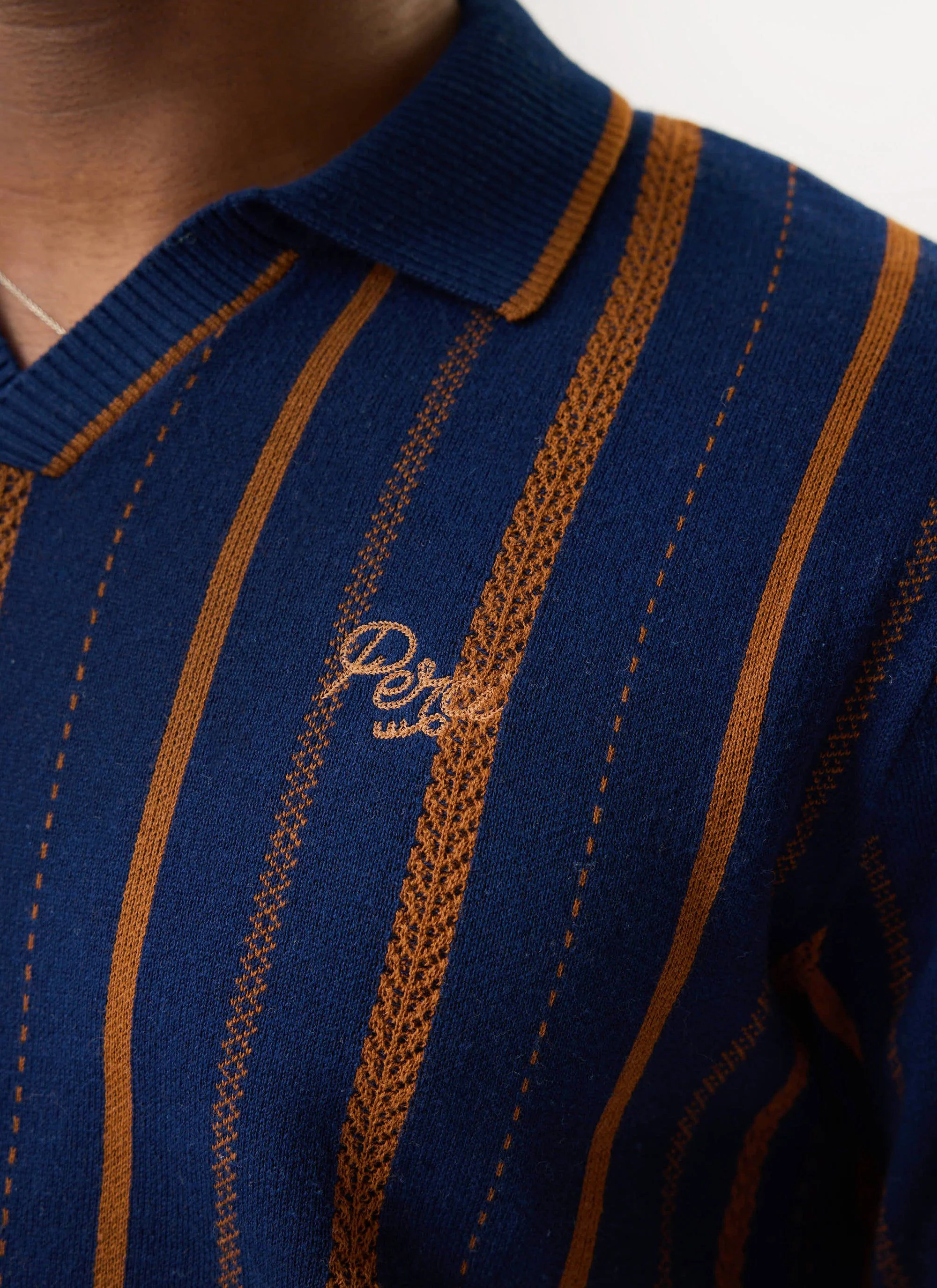 Citation Knitted Football Shirt | Cotton | Navy - Image 7