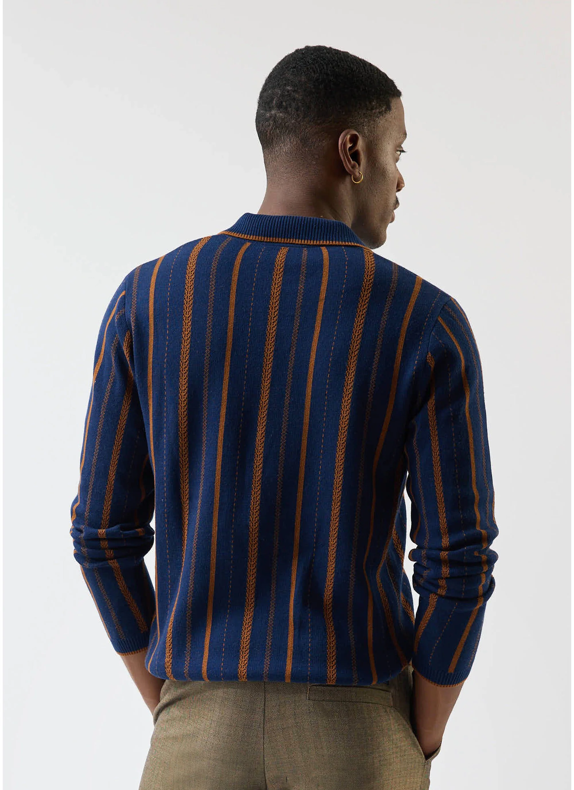 Citation Knitted Football Shirt | Cotton | Navy - Image 9