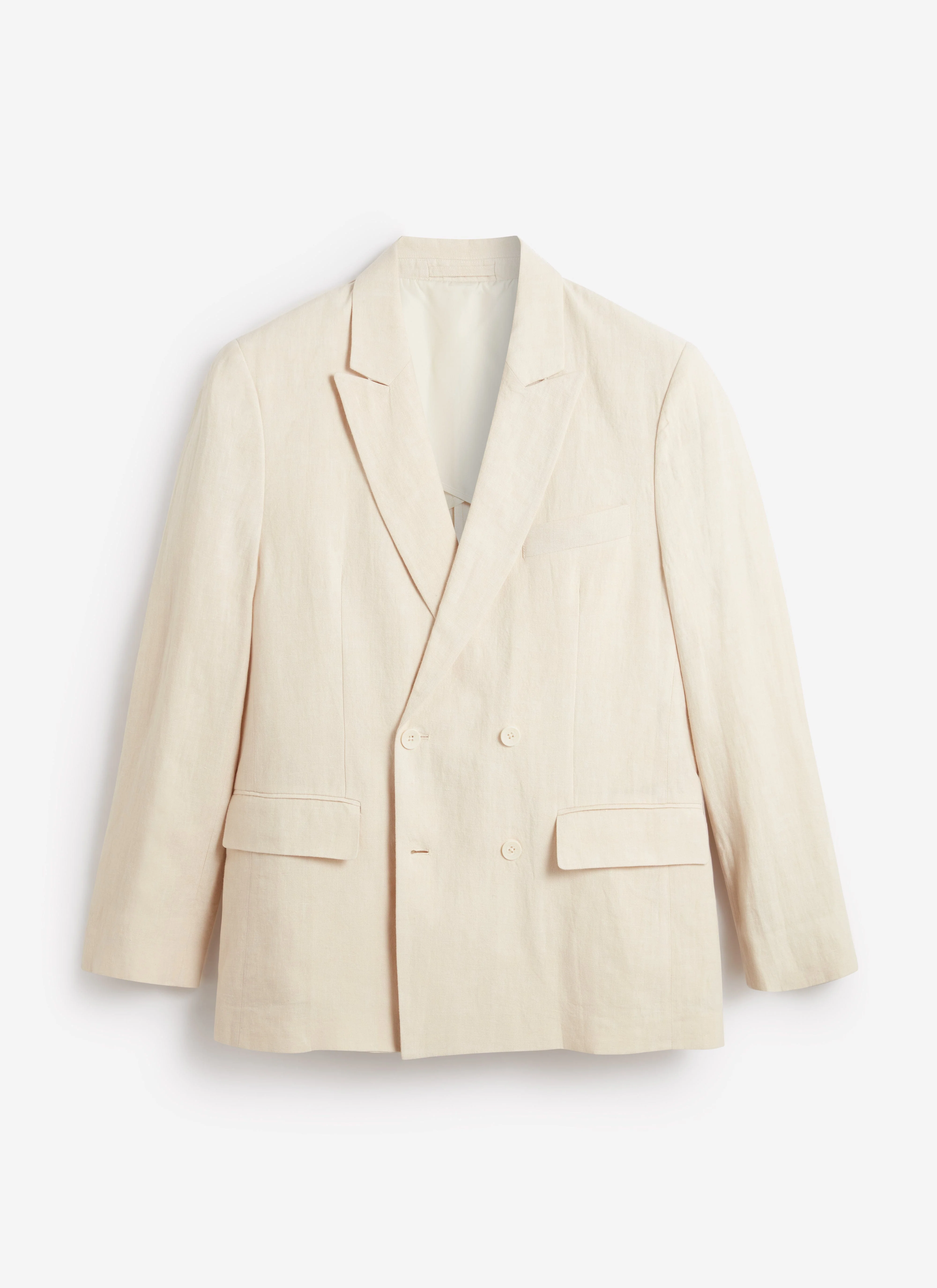 Clifton Double Breasted Blazer | Linen | Cream - Image 4