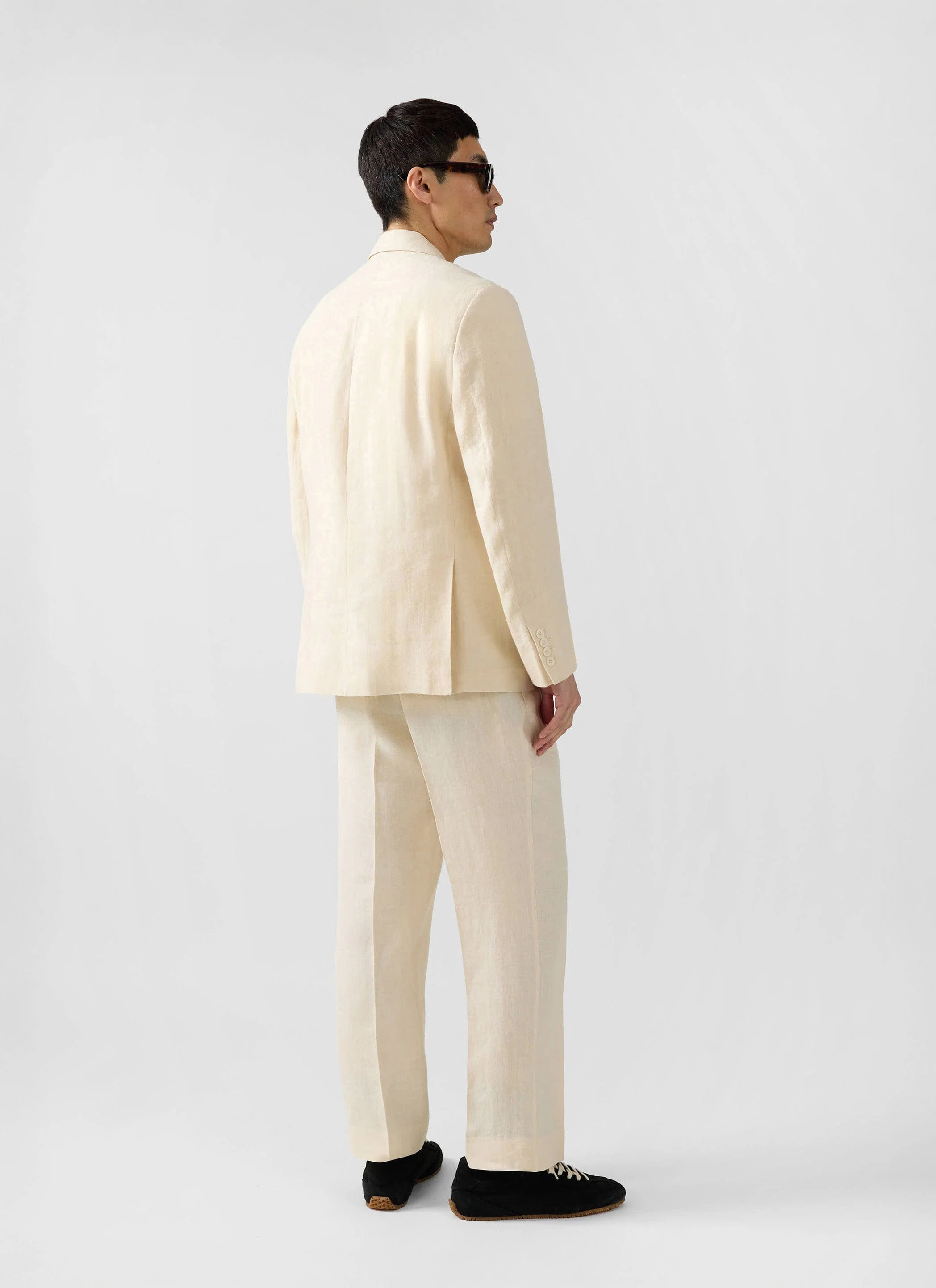 Clifton Double Breasted Blazer | Linen | Cream - Image 5