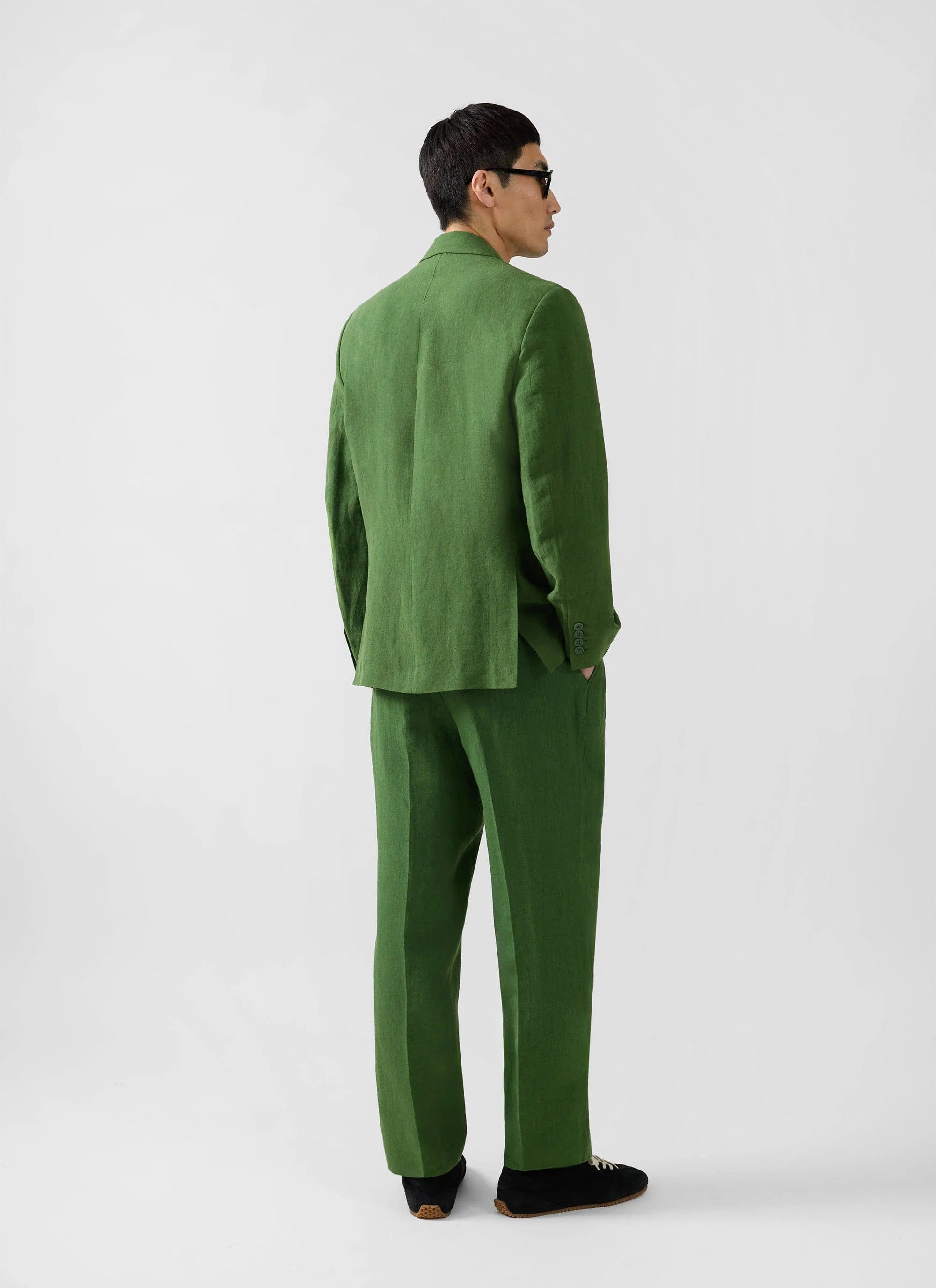Clifton Double Breasted Blazer | Linen | Forest - Image 5