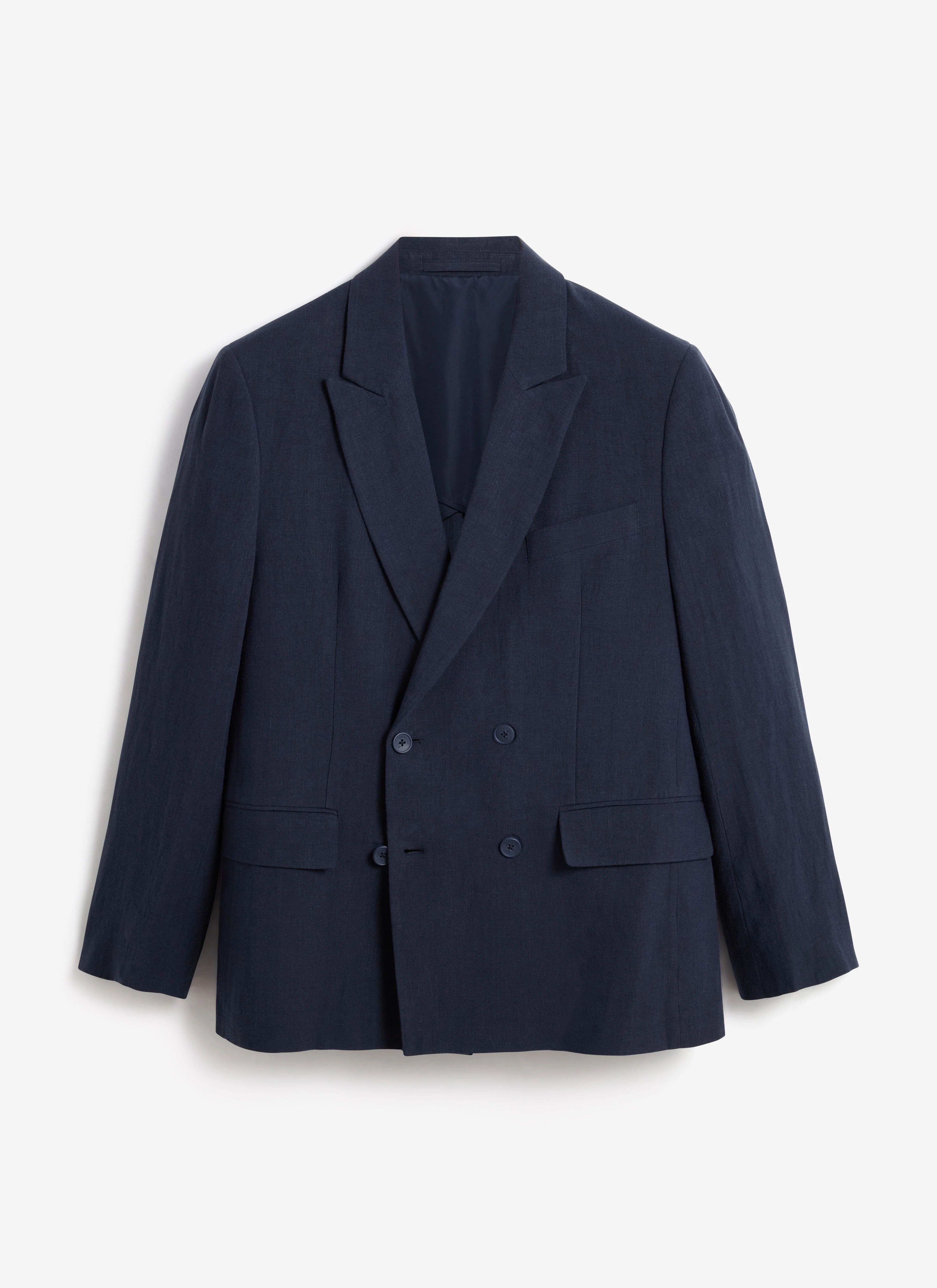 Clifton Double Breasted Blazer | Linen | Navy - Image 6
