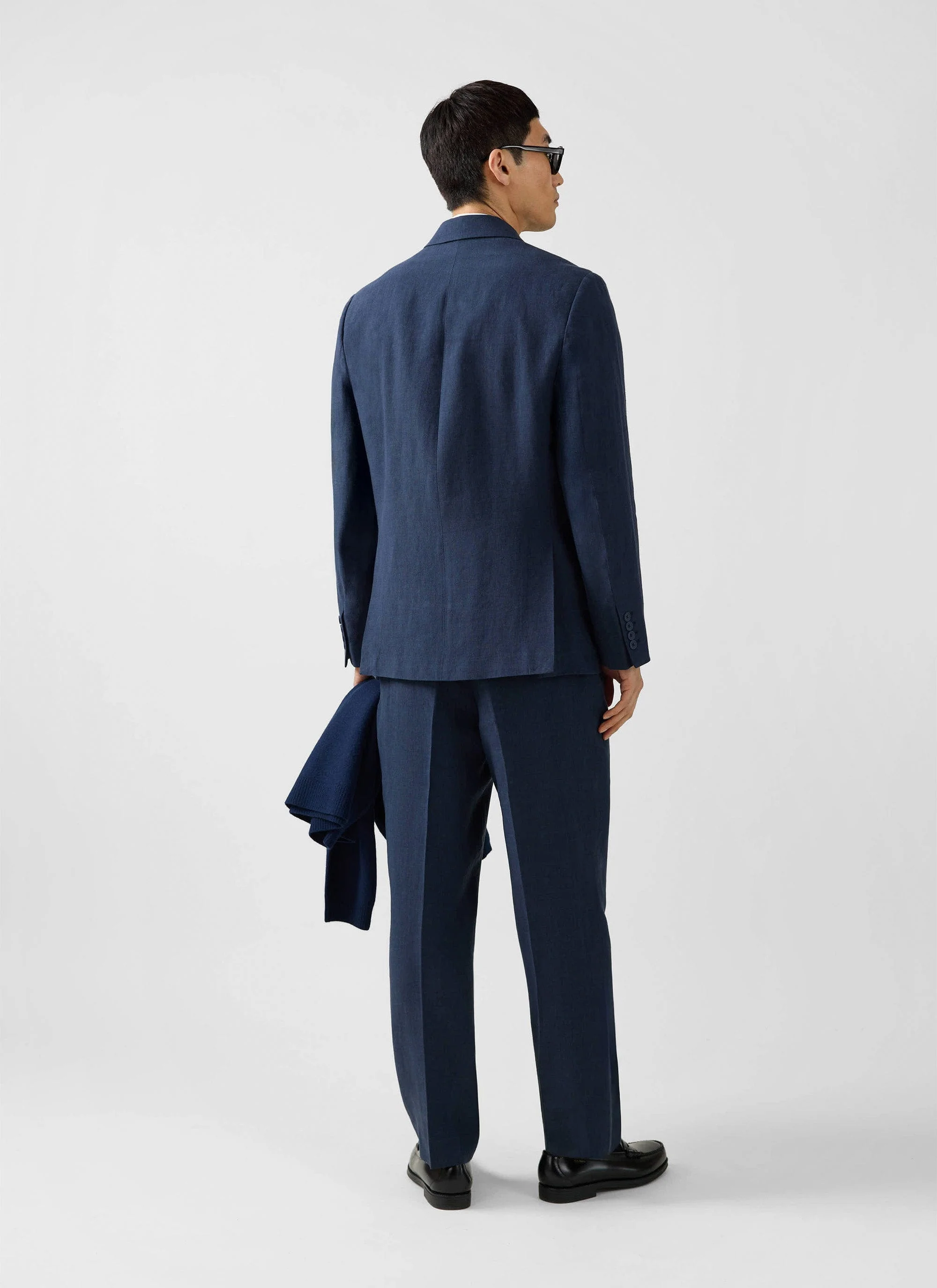 Clifton Double Breasted Blazer | Linen | Navy - Image 8