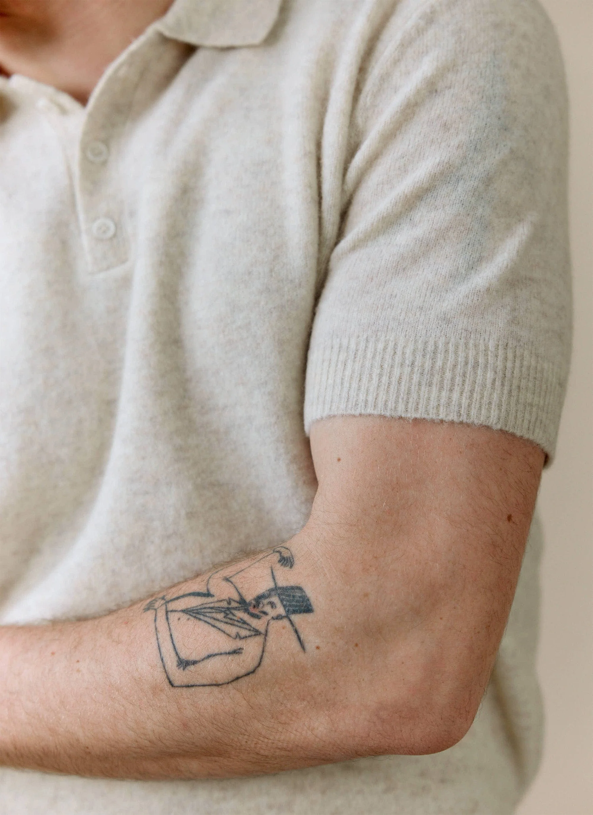 Collins Boxy Knitted Polo | Yak | Cream - Image 2