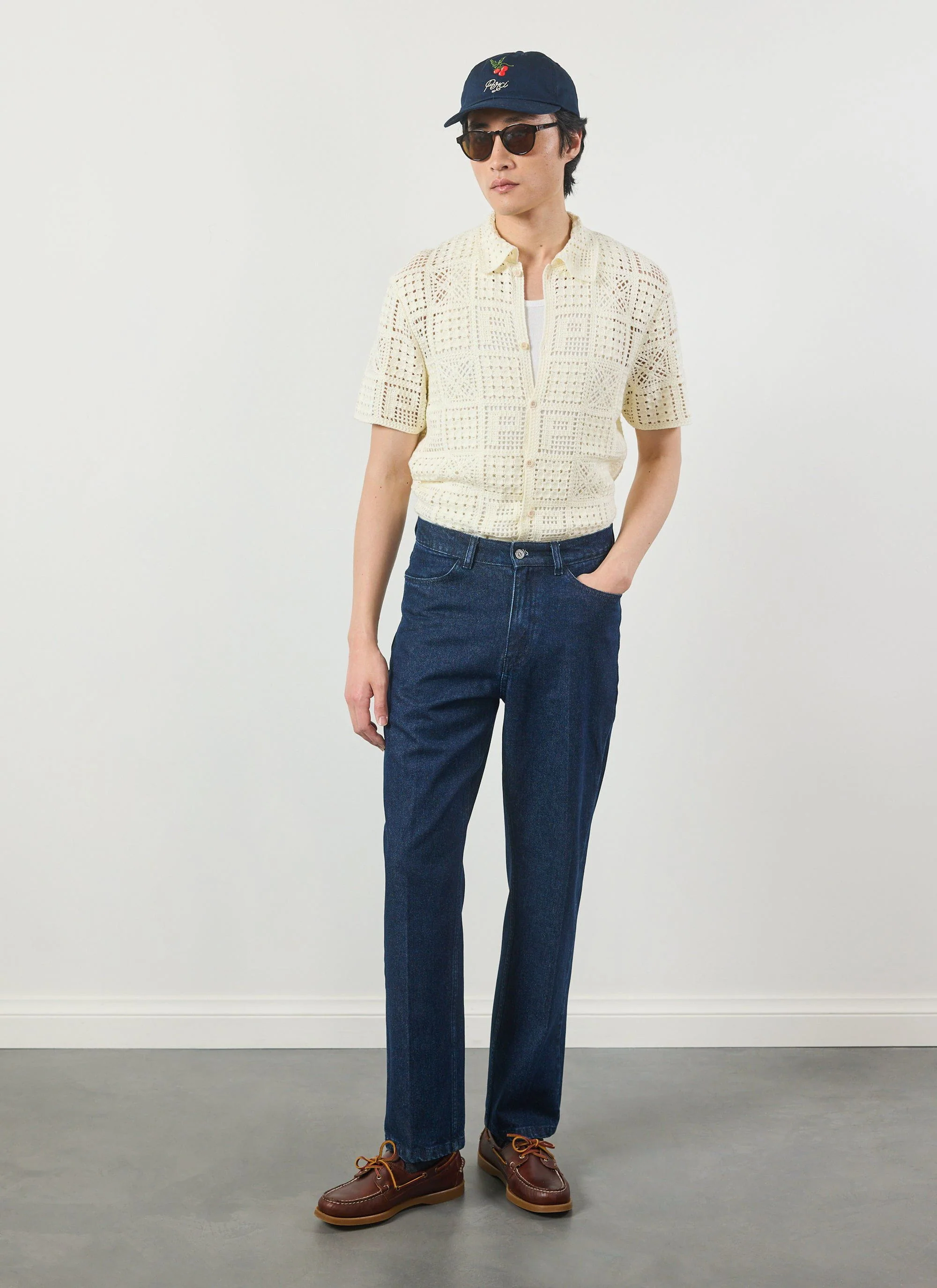 Crochet Groundsman Shirt | Cotton | Cream - Image 2