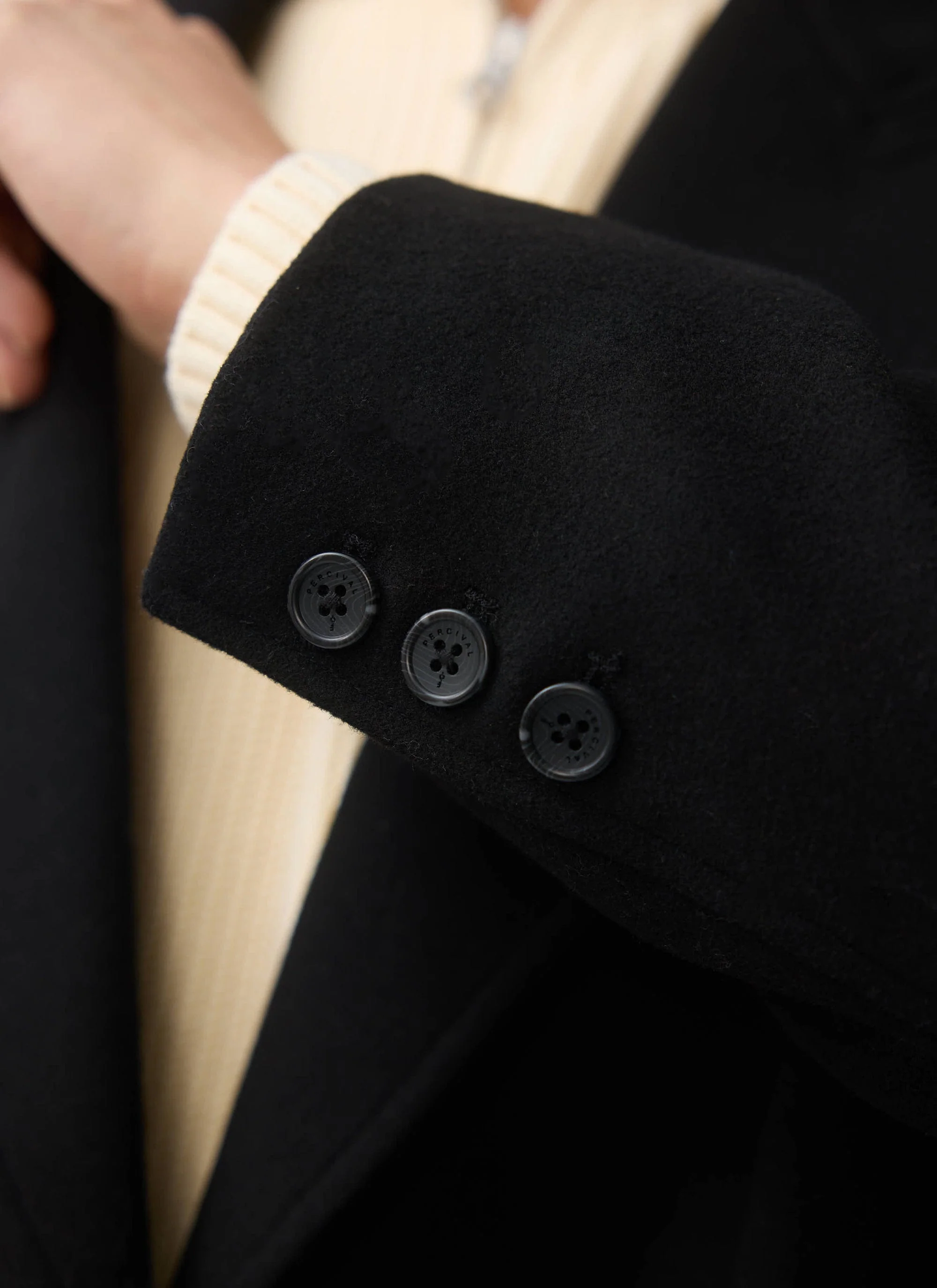 Double Breasted Overcoat | Wool | Black - Image 4