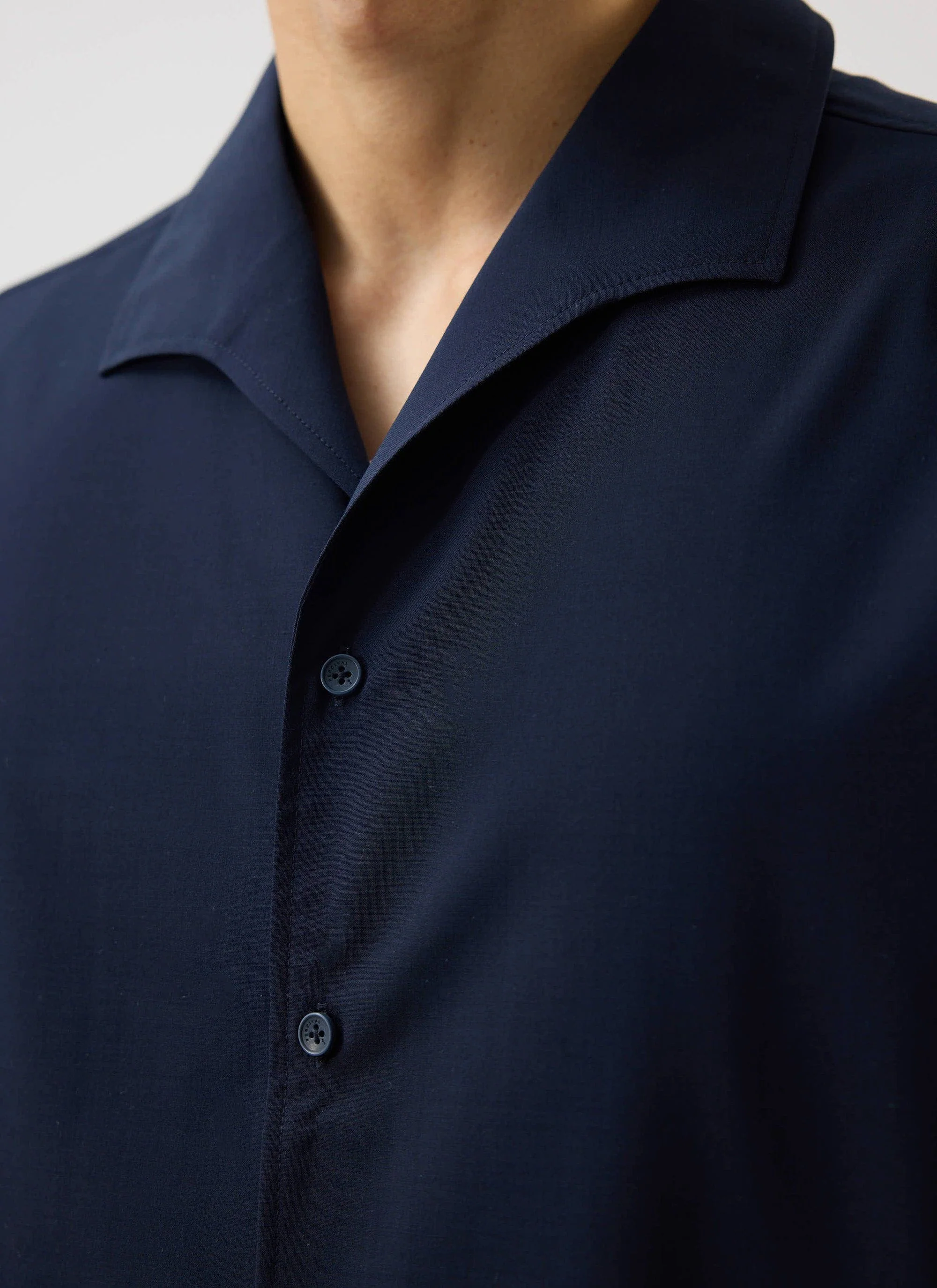 Relaxed Cuban Drape Shirt | Percival x Warren | Navy Blue - Image 2