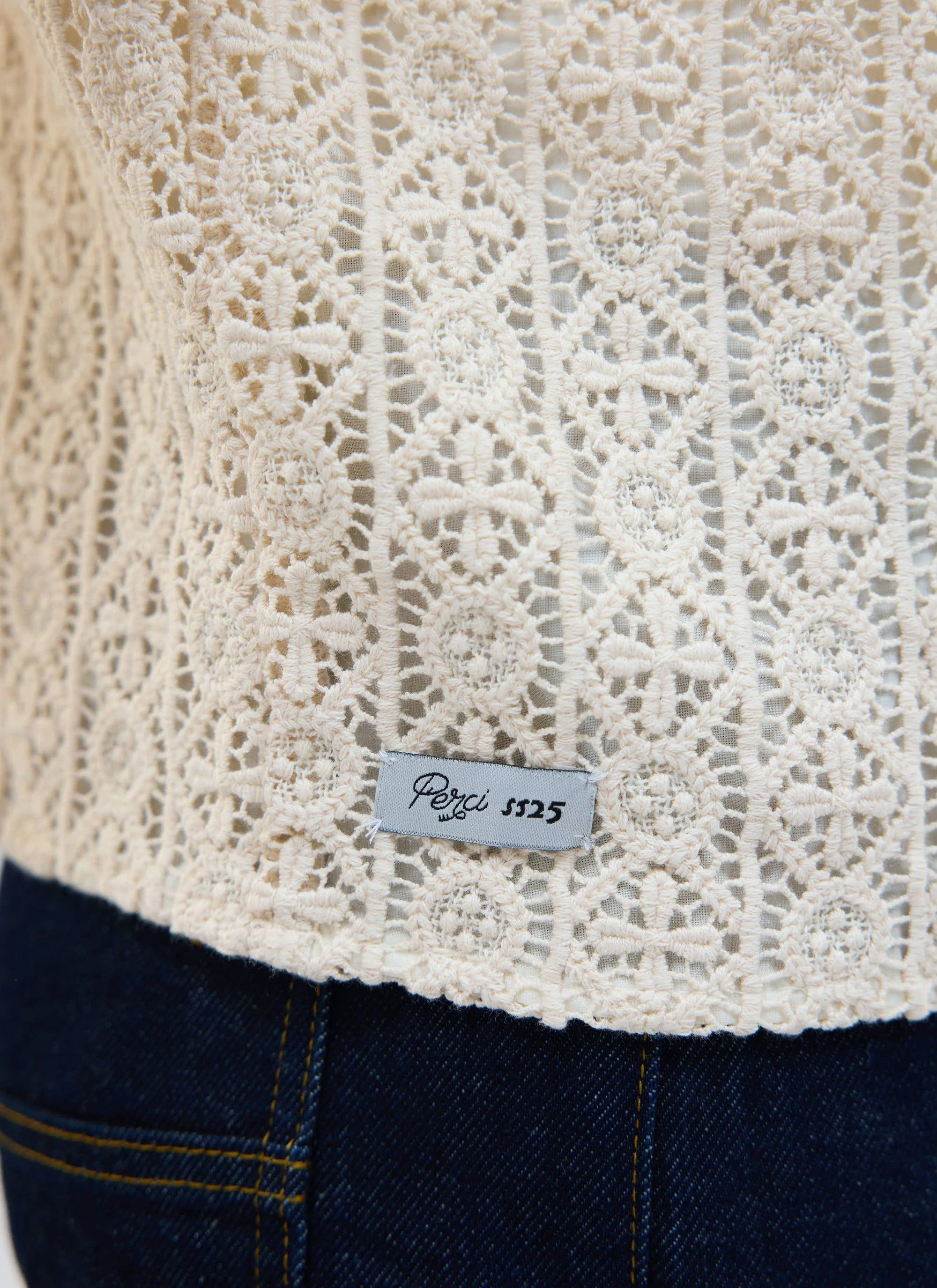 Elio Crochet Cuban Shirt | Cream - Image 5