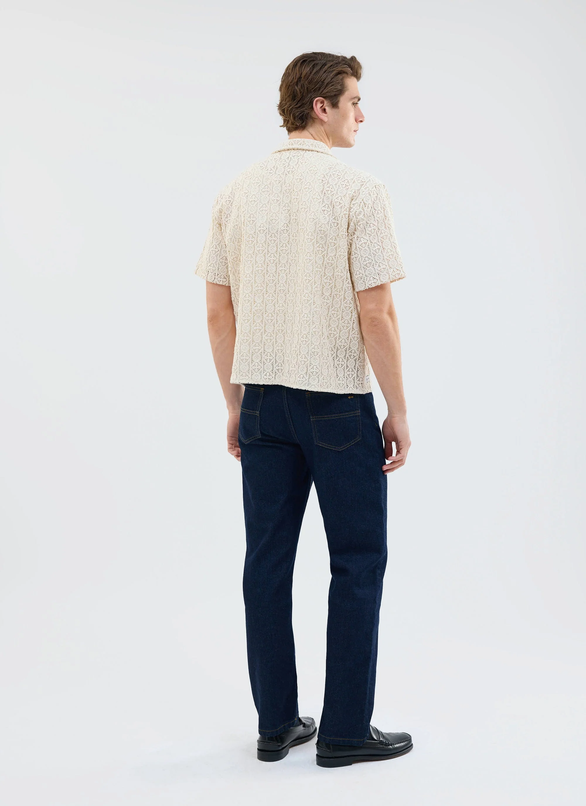 Elio Crochet Cuban Shirt | Cream - Image 6