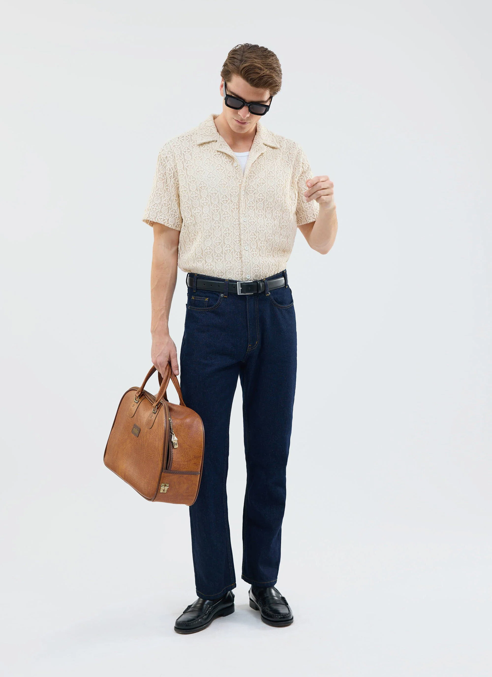 Elio Crochet Cuban Shirt | Cream - Image 8