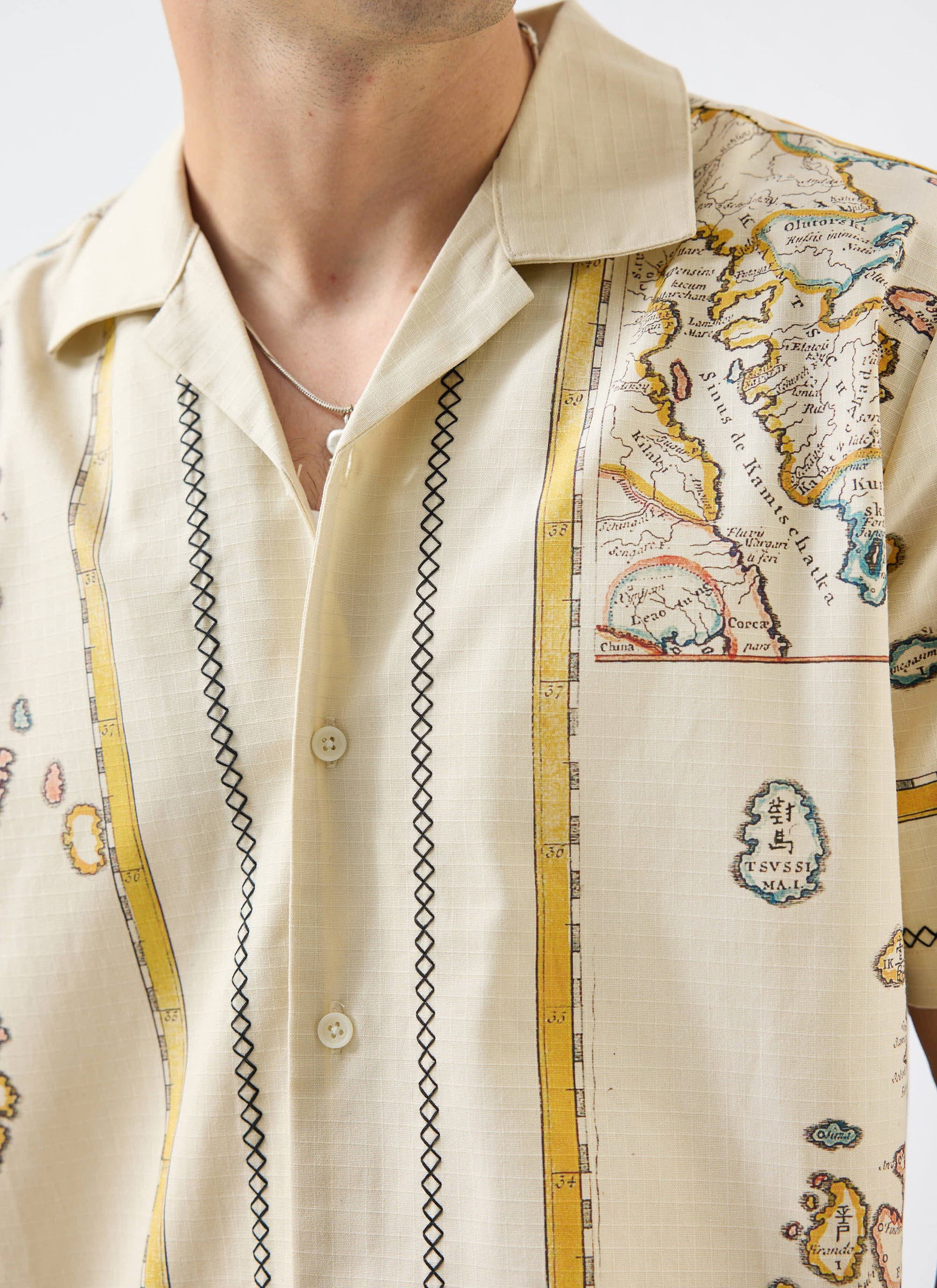 Ex Libris Cuban Shirt | Cotton Ripstop | Cream - Image 6