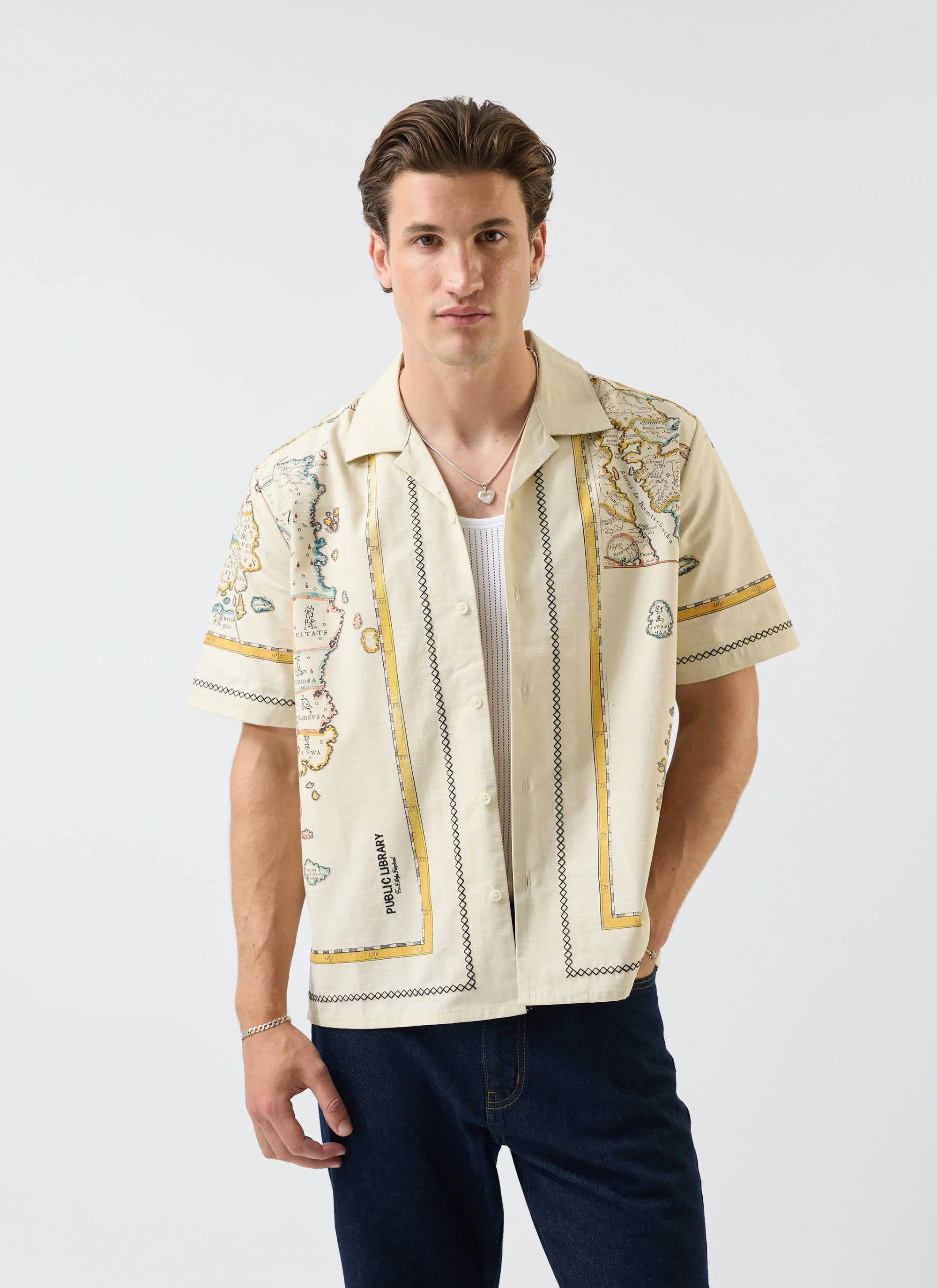 Ex Libris Cuban Shirt | Cotton Ripstop | Cream - Image 8