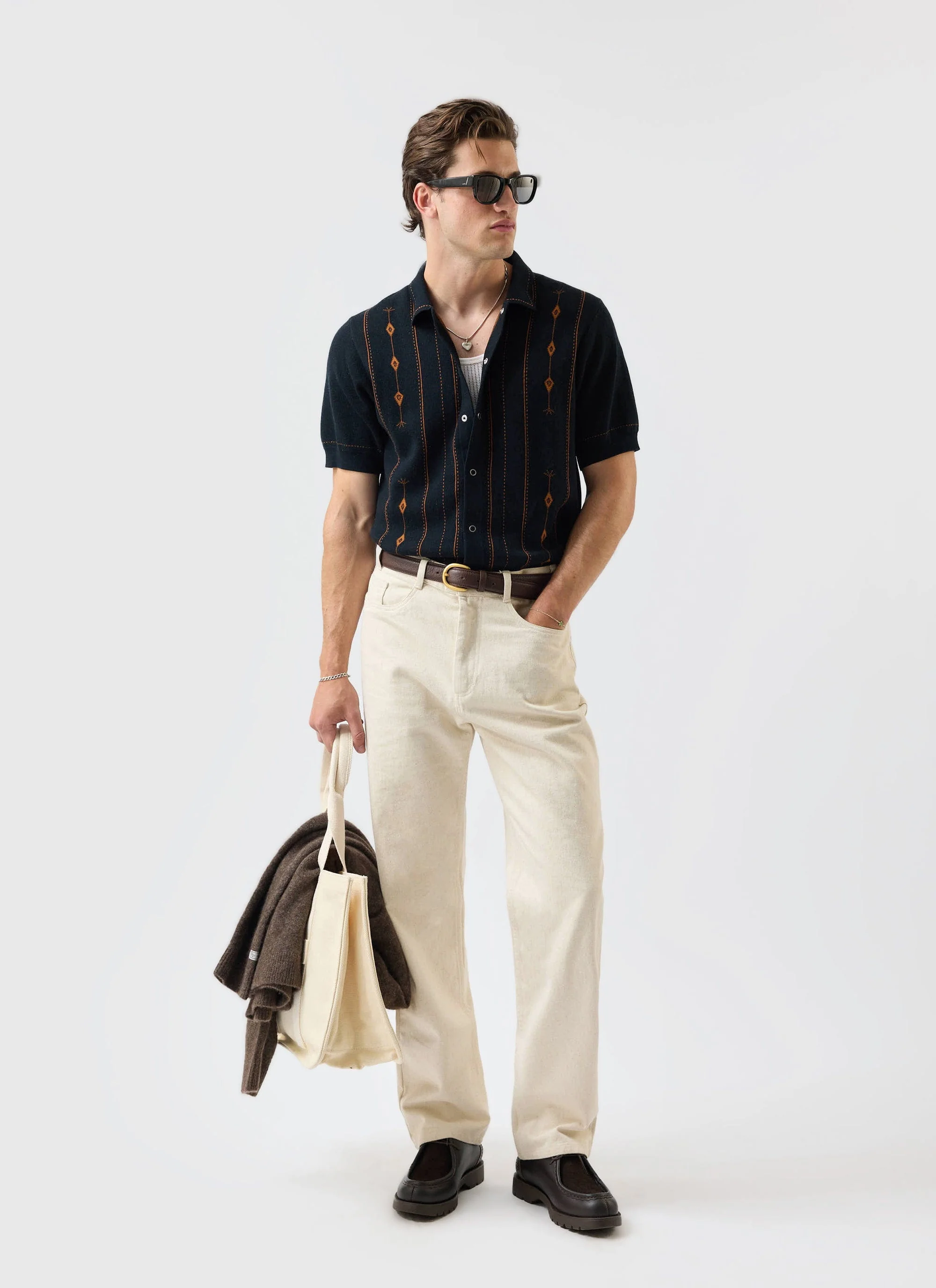 Folio Knitted Shirt | Cotton | Dark Navy - Image 4