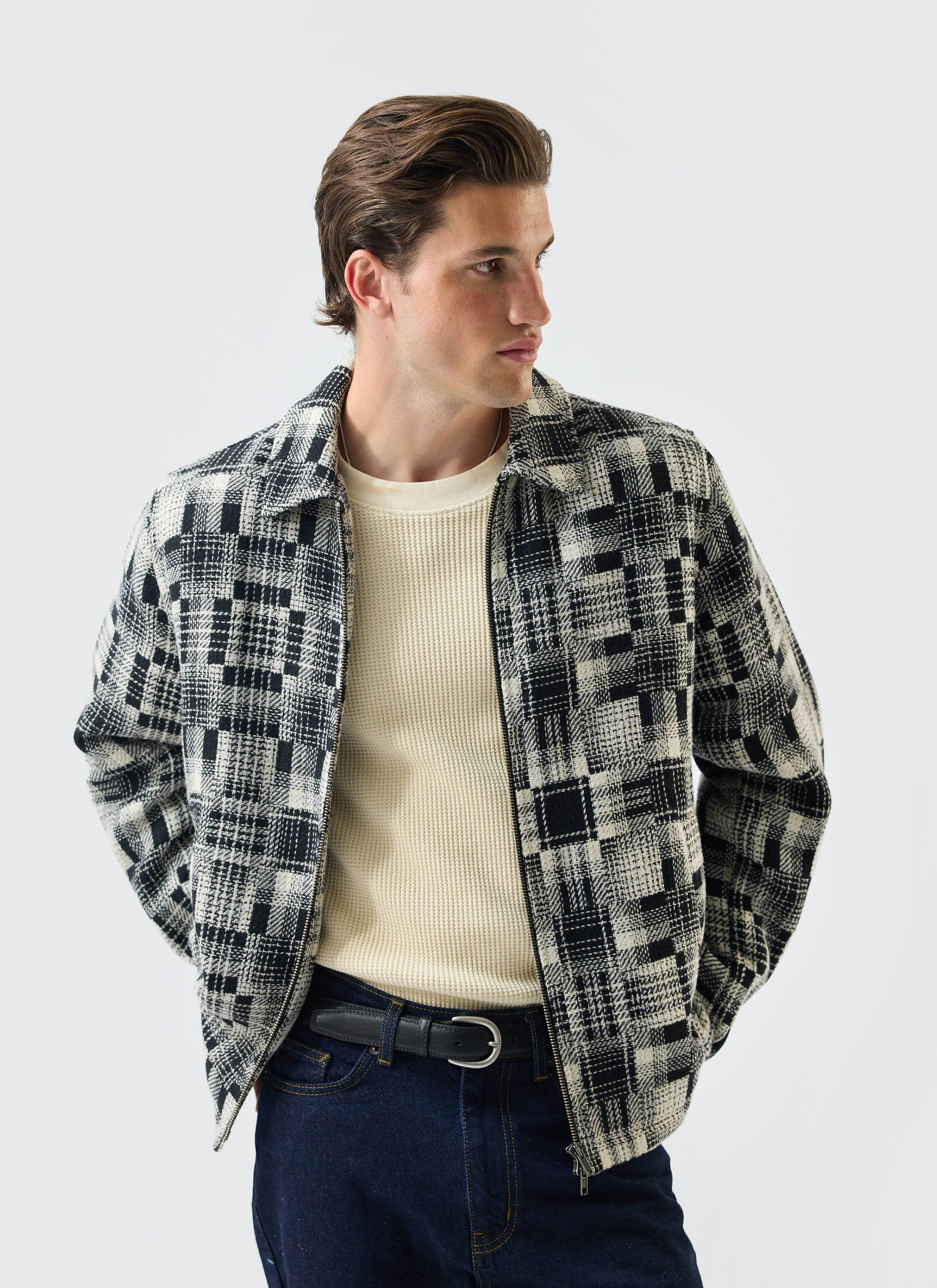 Men's Glossary Patchwork Jacket | Twill | Grey - Image 2