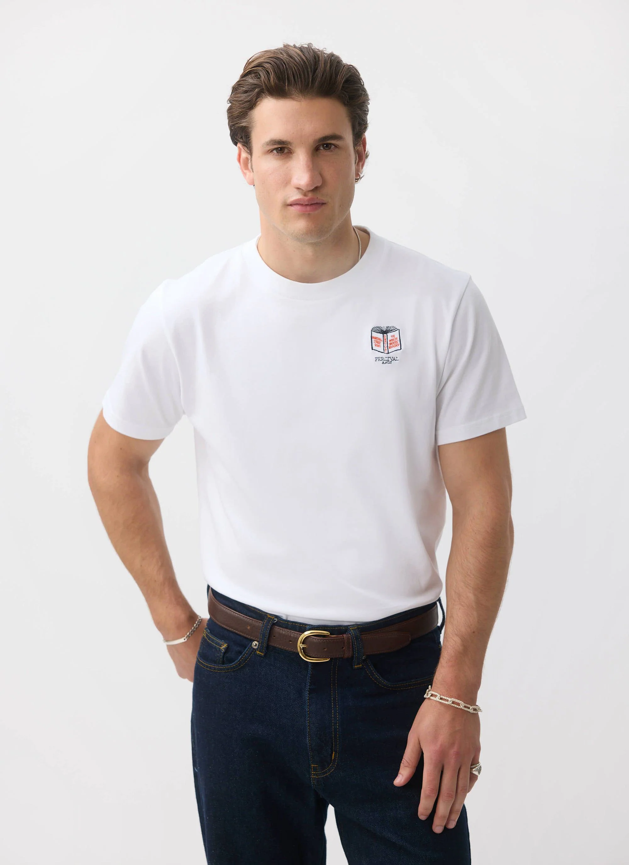Greatest Bookshop T Shirt | Embroidered Organic Cotton | White - Image 4