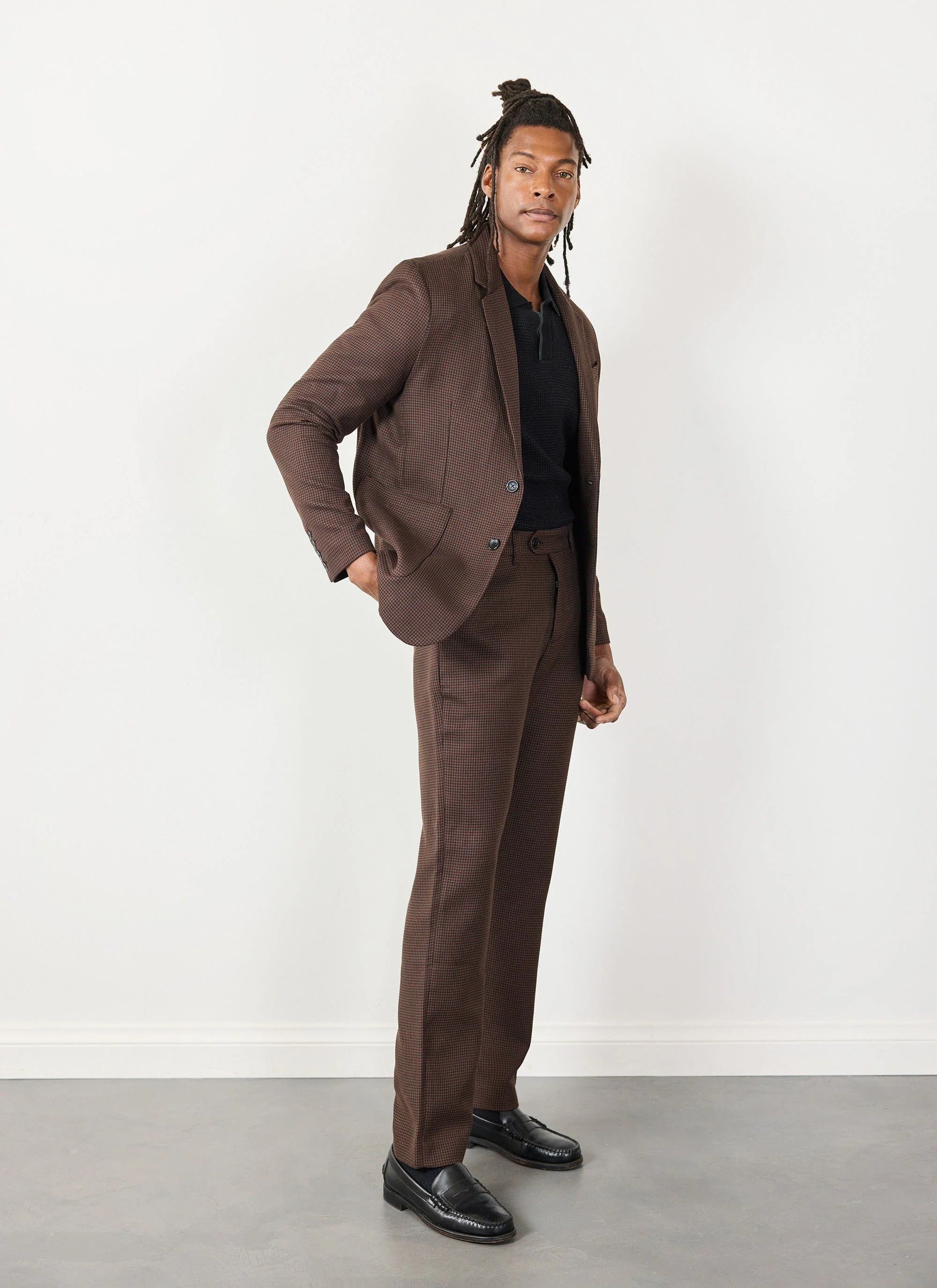 Houndstooth Tailored Blazer | Espresso - Image 5