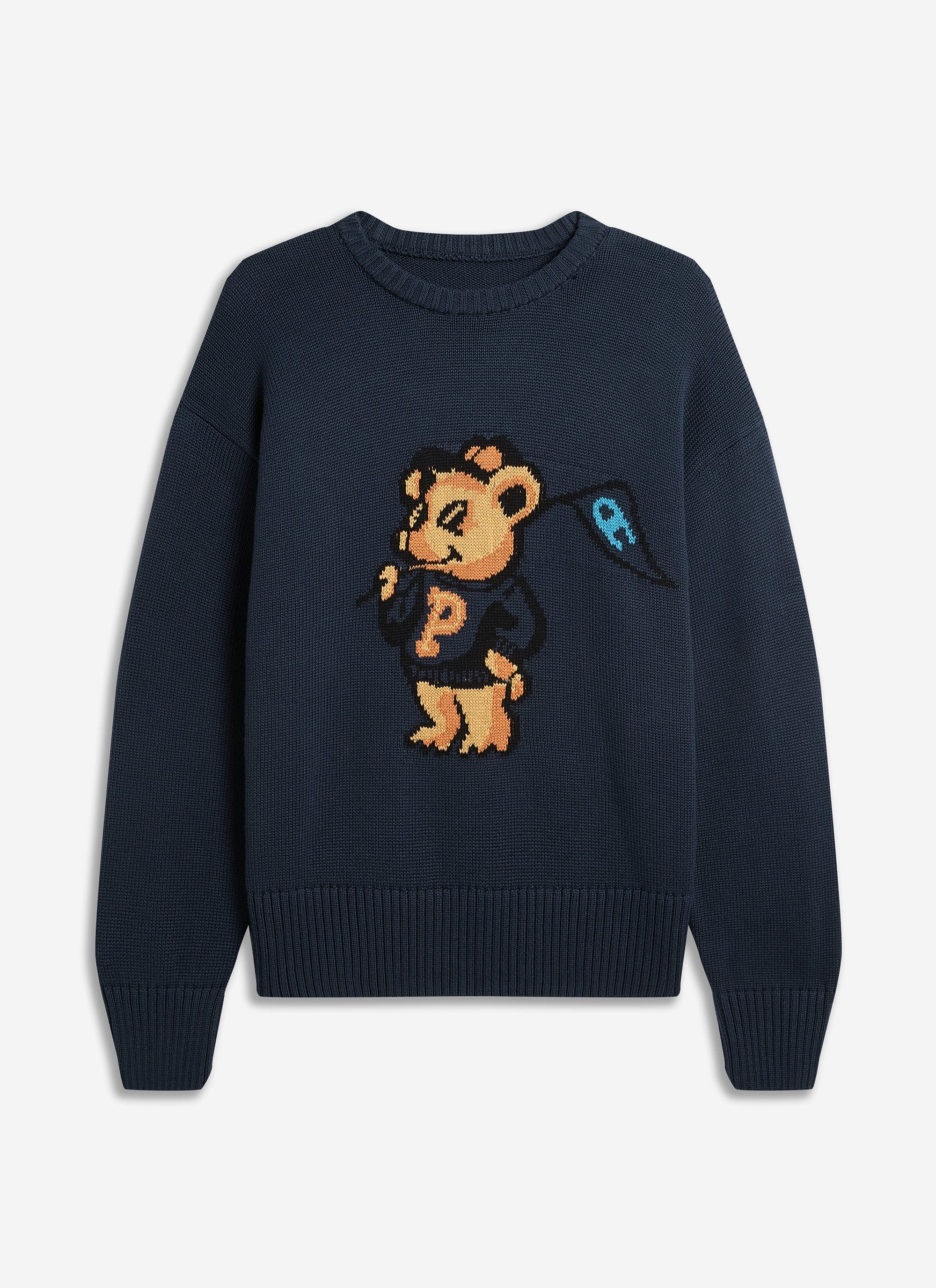Jacquard Bear Crew Neck | Champion x Percival | Navy