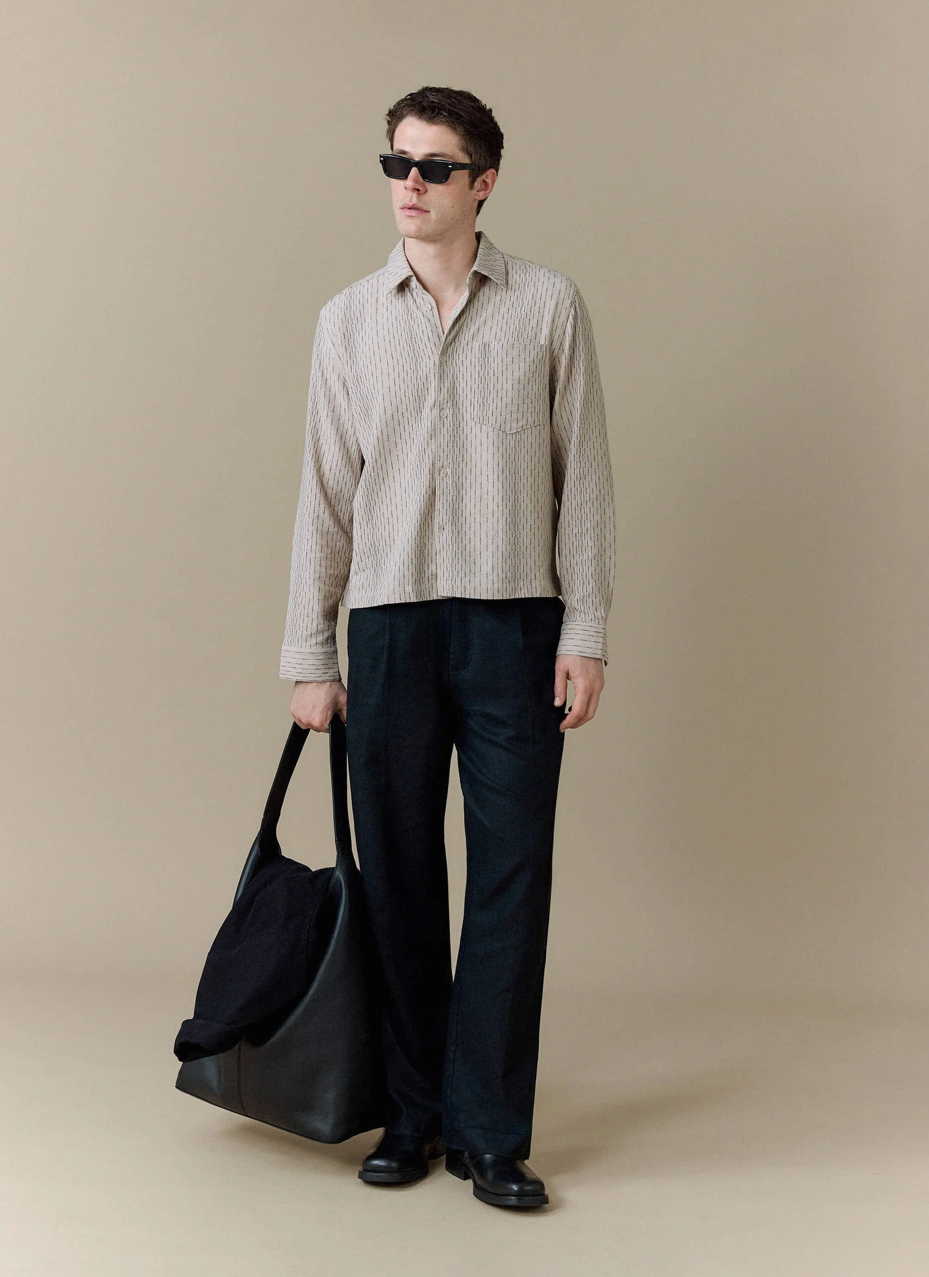 Leland Cuban Boxy Shirt | Cotton | Cream - Image 2