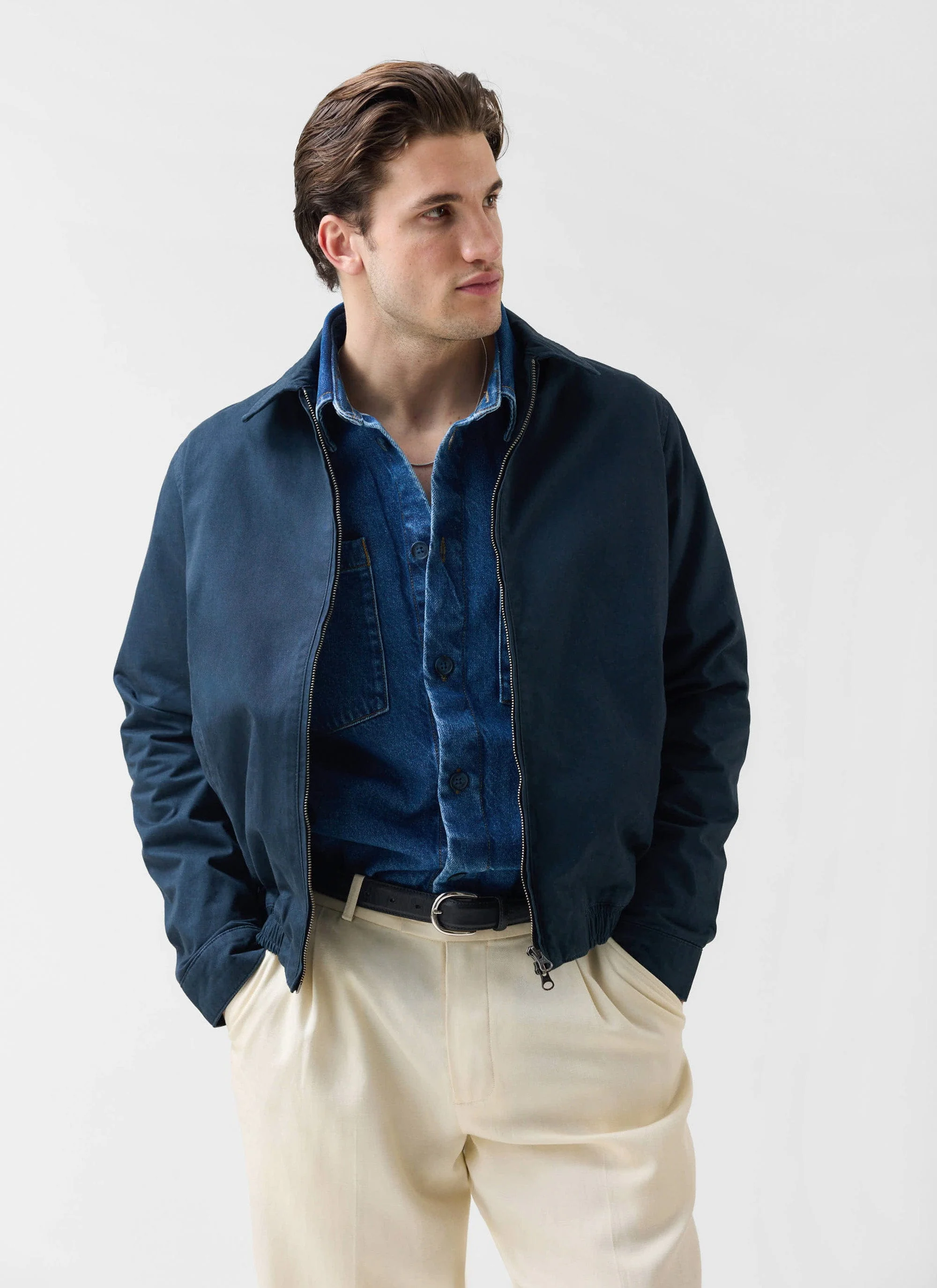 Leo Harrington Jacket | Cotton | Navy - Image 7