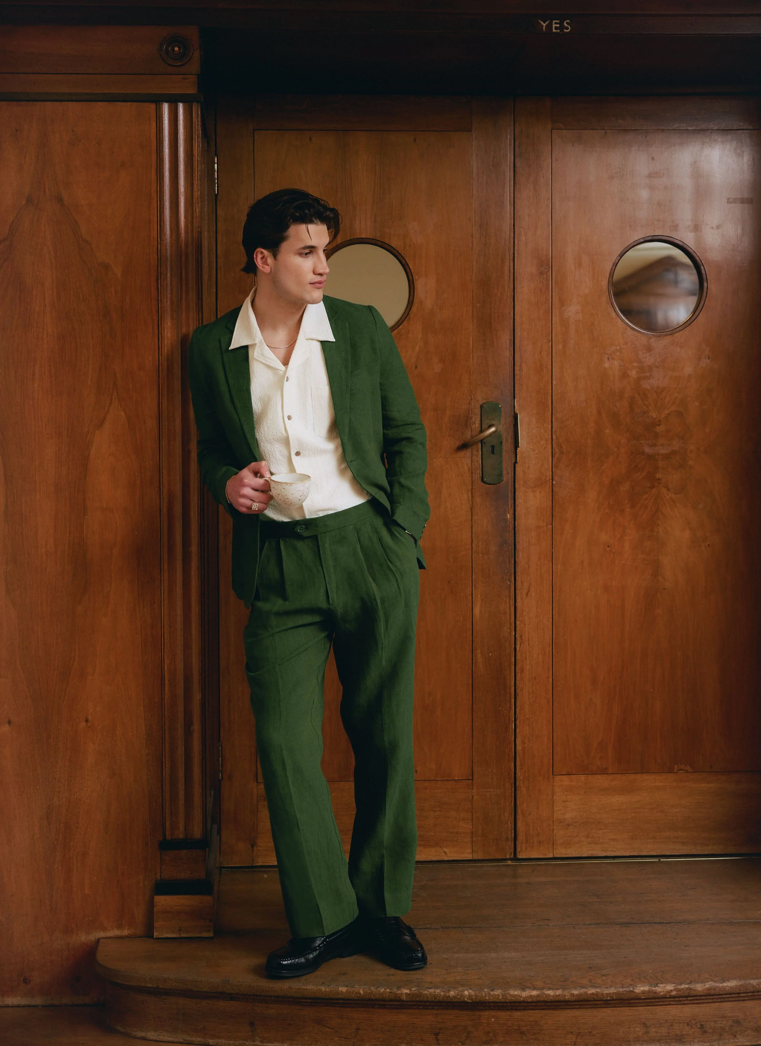Tailored Linen Blazer | Suit Jacket | Forest - Image 4