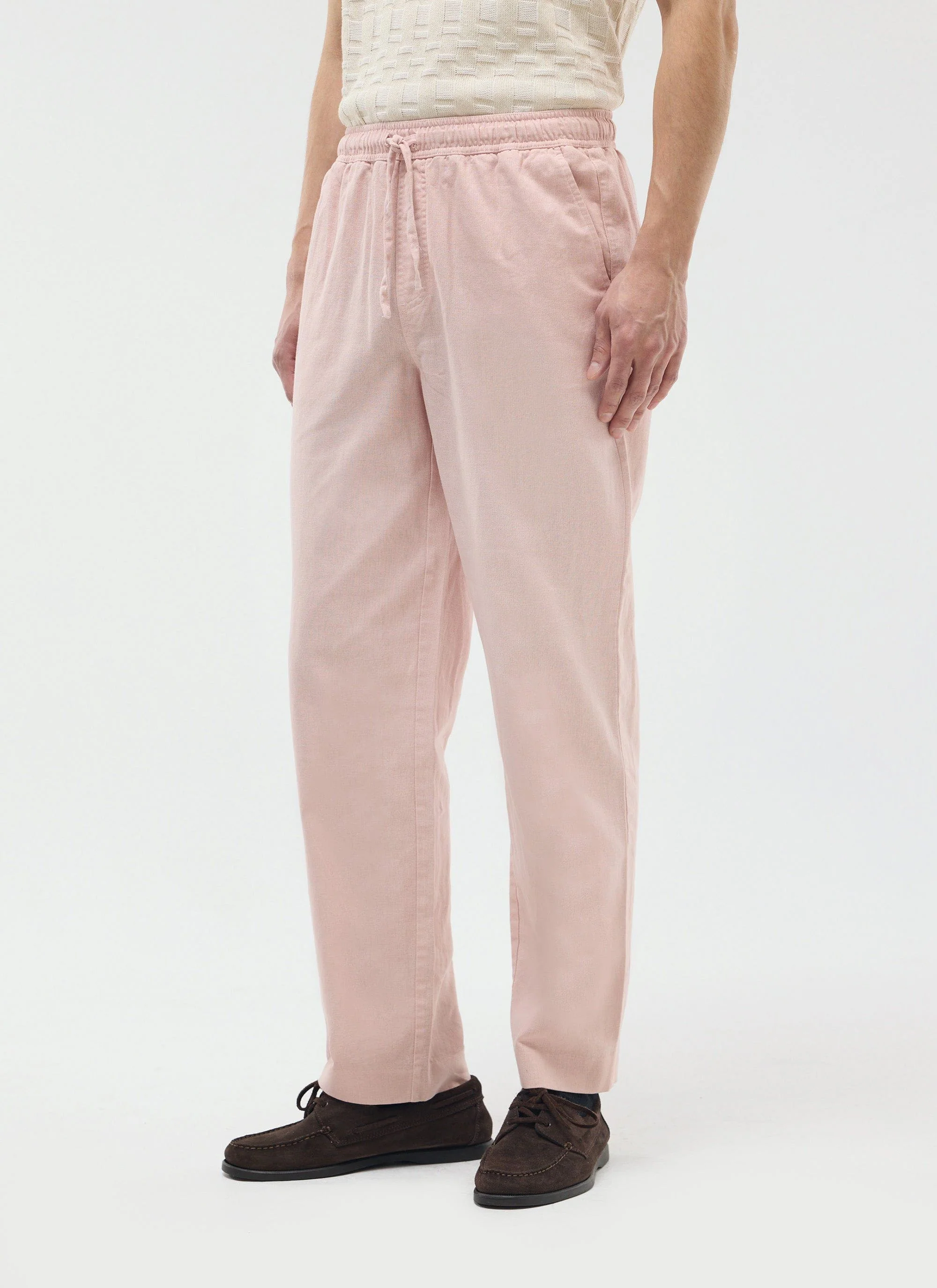 Linen Everyday Trousers | Dusty Pink - Image 3