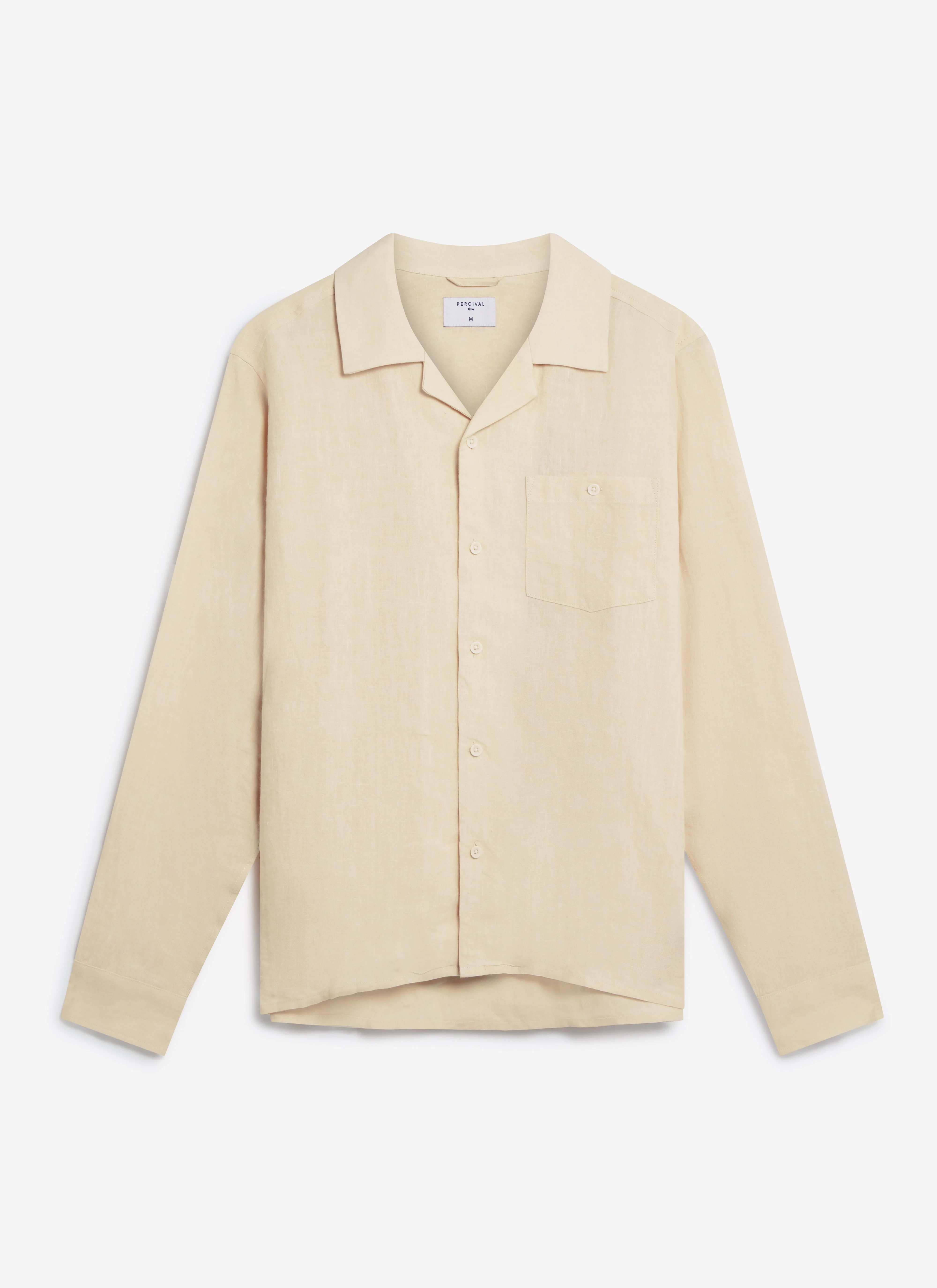 Long Sleeve Cuban Linen Shirt | Cream - Image 6
