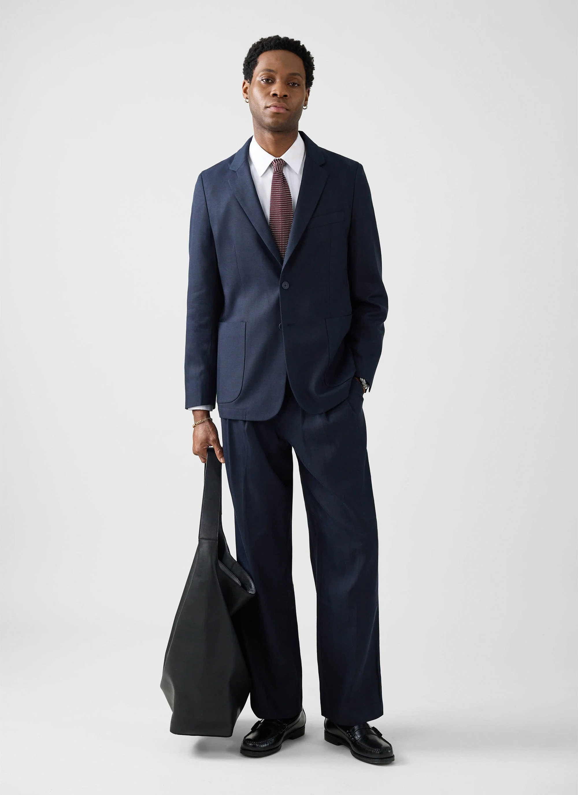 Lyocell Regular Blazer | Navy - Image 10
