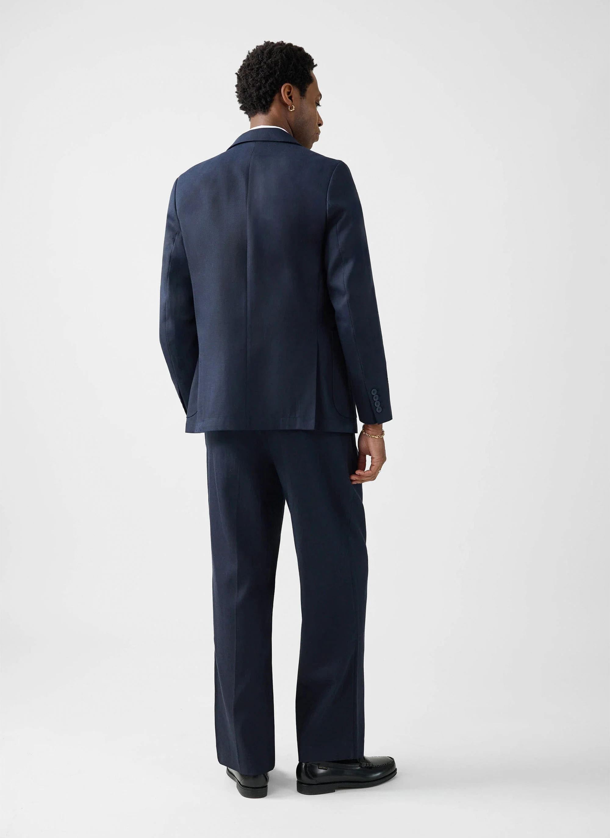 Lyocell Regular Blazer | Navy - Image 13