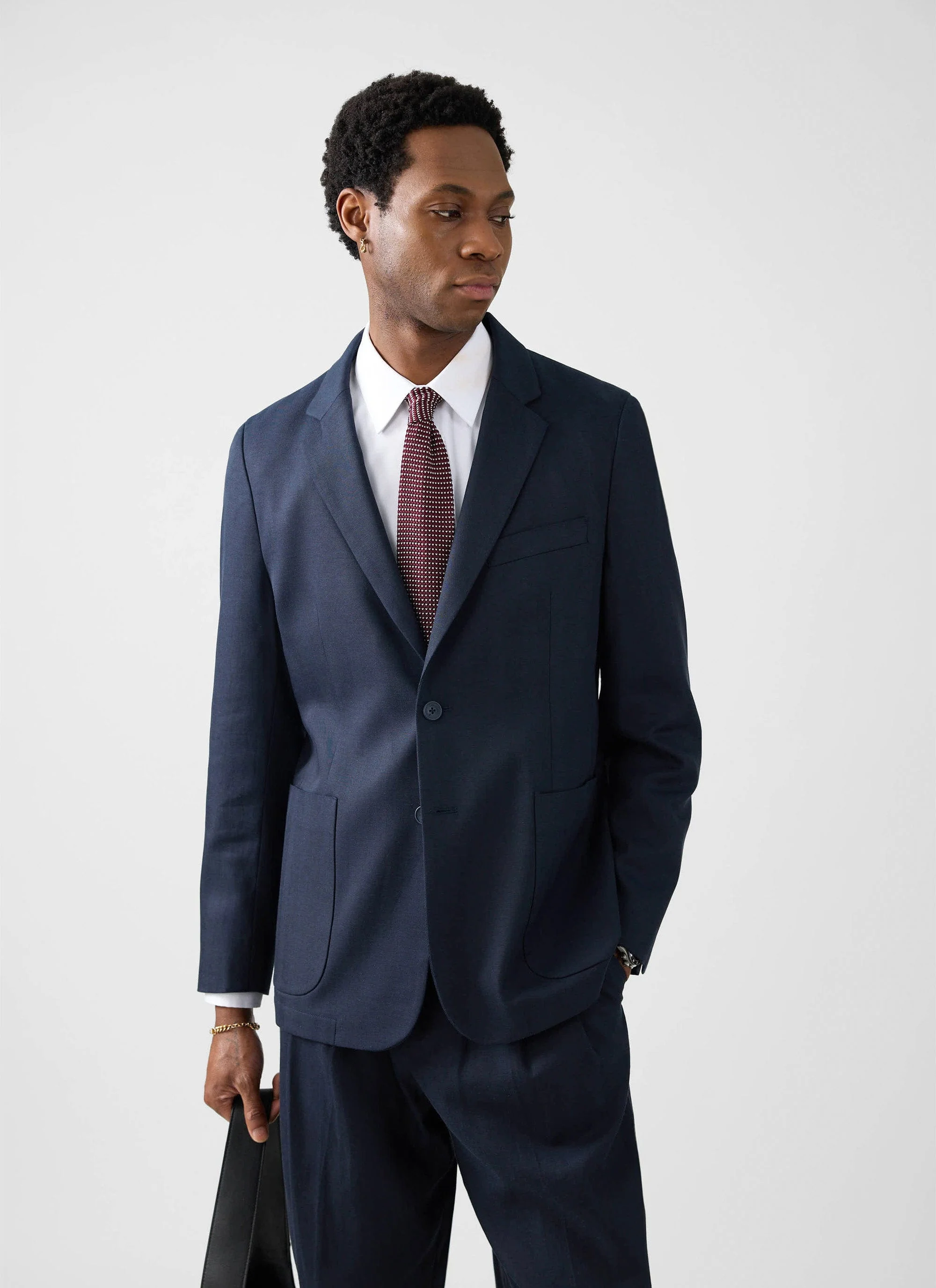 Lyocell Regular Blazer | Navy - Image 14