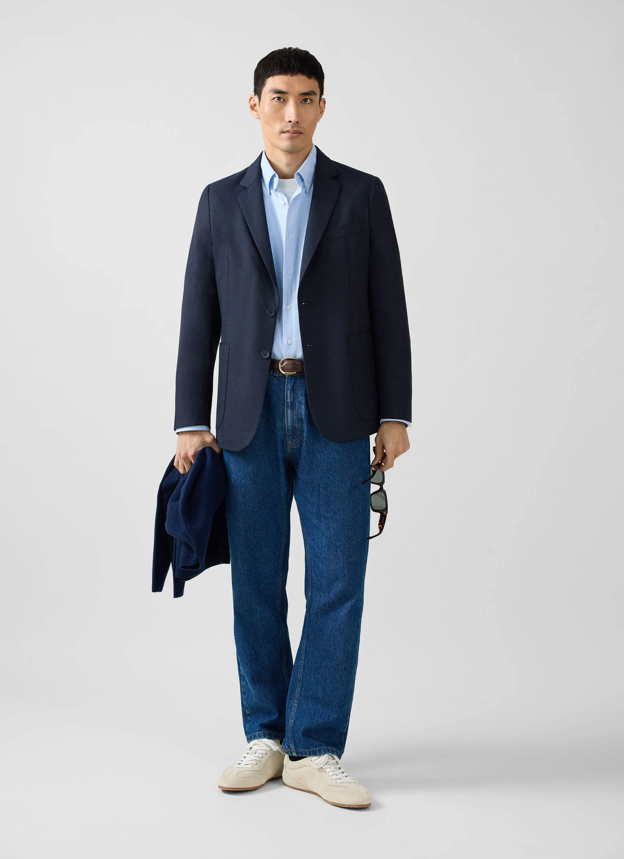 Lyocell Regular Blazer | Navy - Image 8